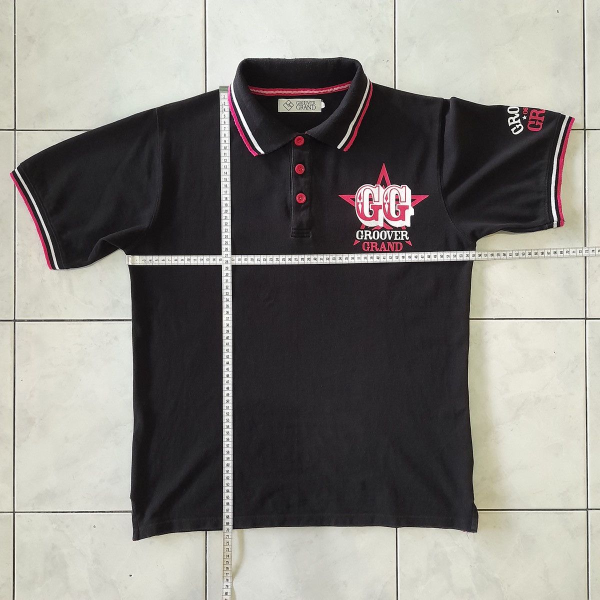 Japanese Brand Groover Grand Polo Shirt Black Pink Logo Y2K Streetwear Size US L / EU 52-54 / 3 - 20 Thumbnail