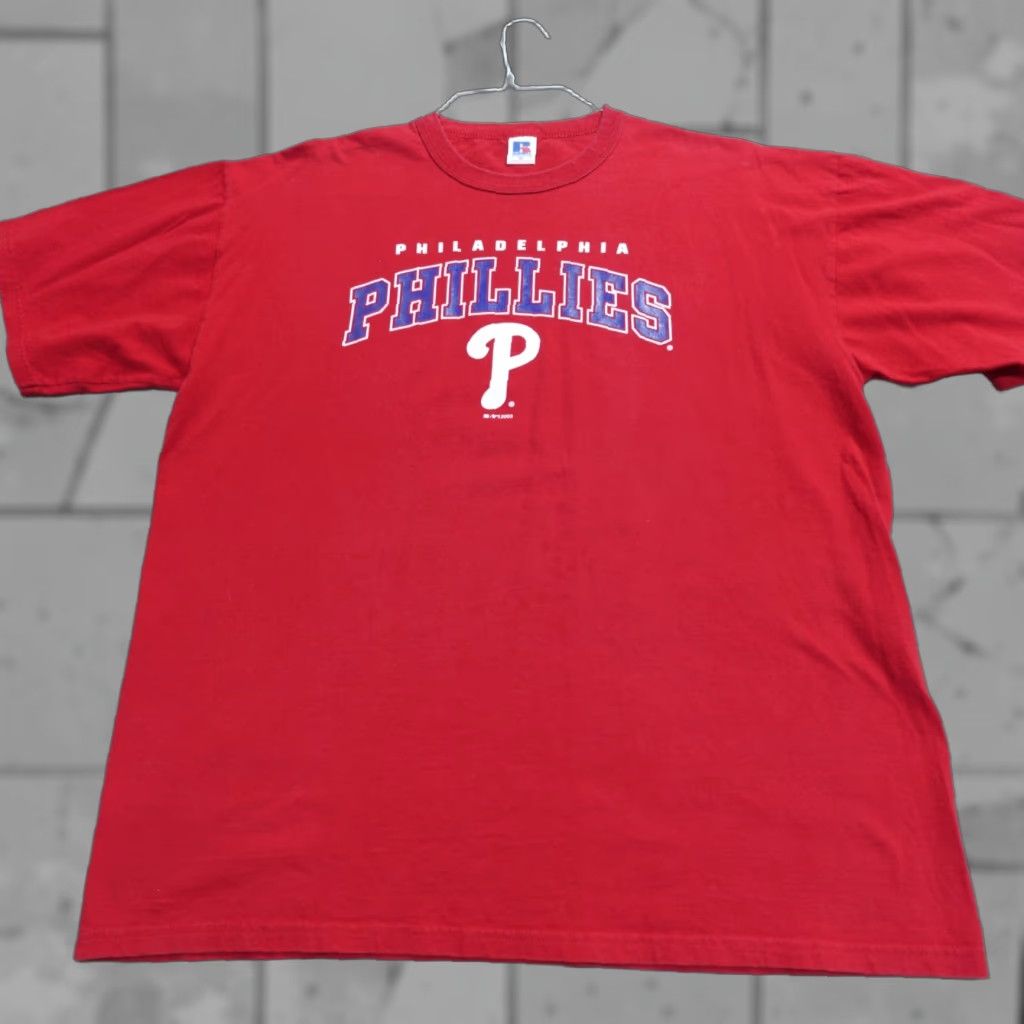 Vintage VINTAGE Phillies Shirt XL Red Russell Athletic 2003 Philadelphia Mens T-Shirt Short Sleeve Athletic Fit Size US XL / EU 56 / 4 - 1 Thumbnail