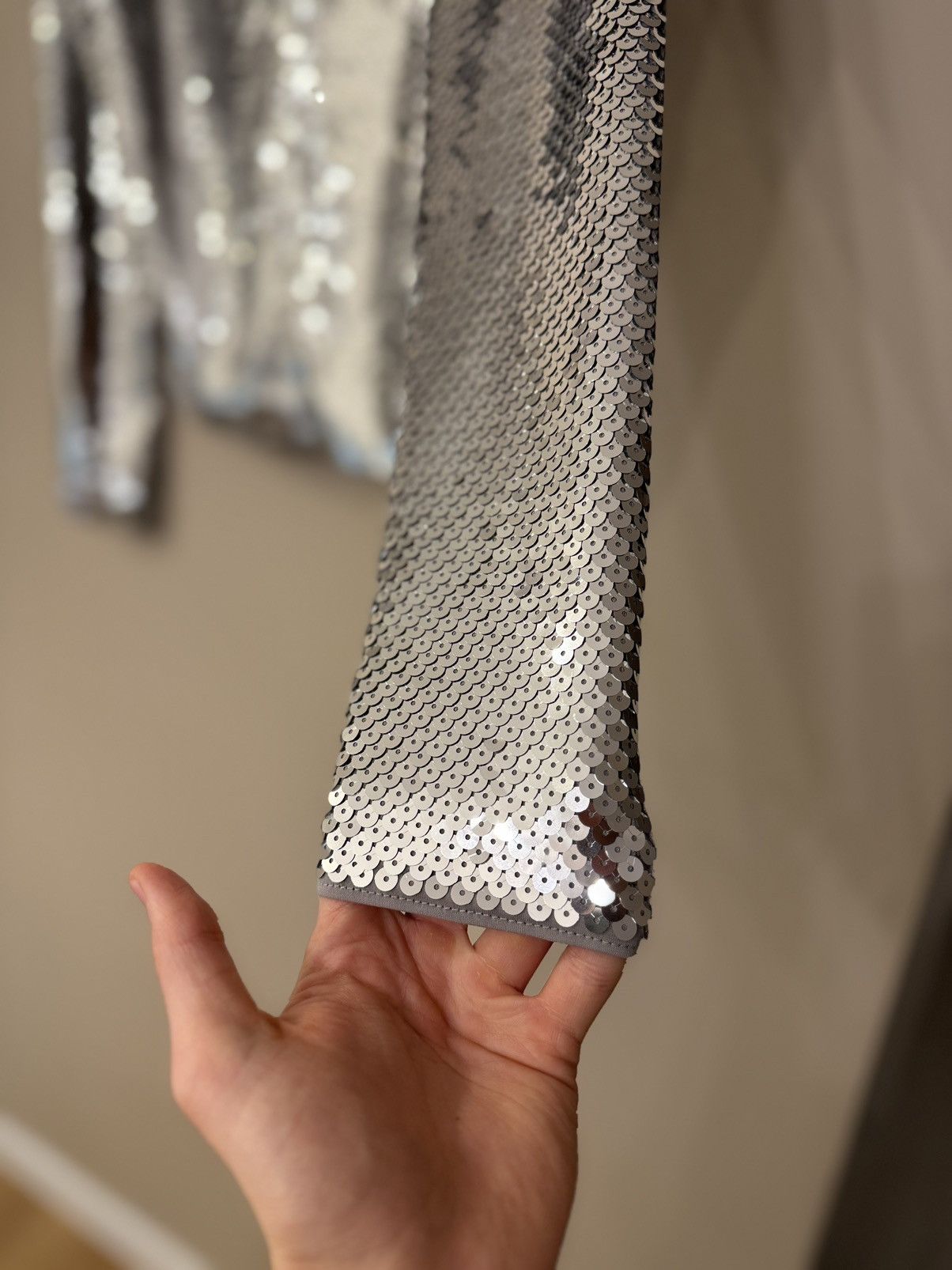 Designer GRAIL !!! H&M x Rabanne silver zip 1/4 very rare Size US M / EU 48-50 / 2 - 12 Thumbnail