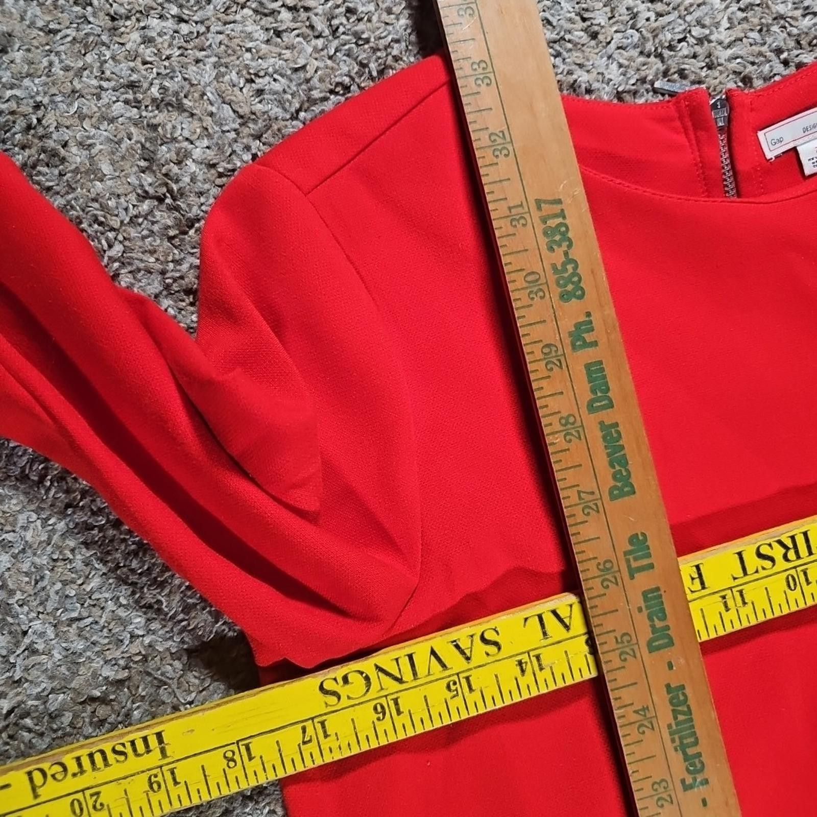 Gap GAP Designed & Crafted Sz 2 Red Dress Size XS / US 0-2 / IT 36-38 - 3 Thumbnail