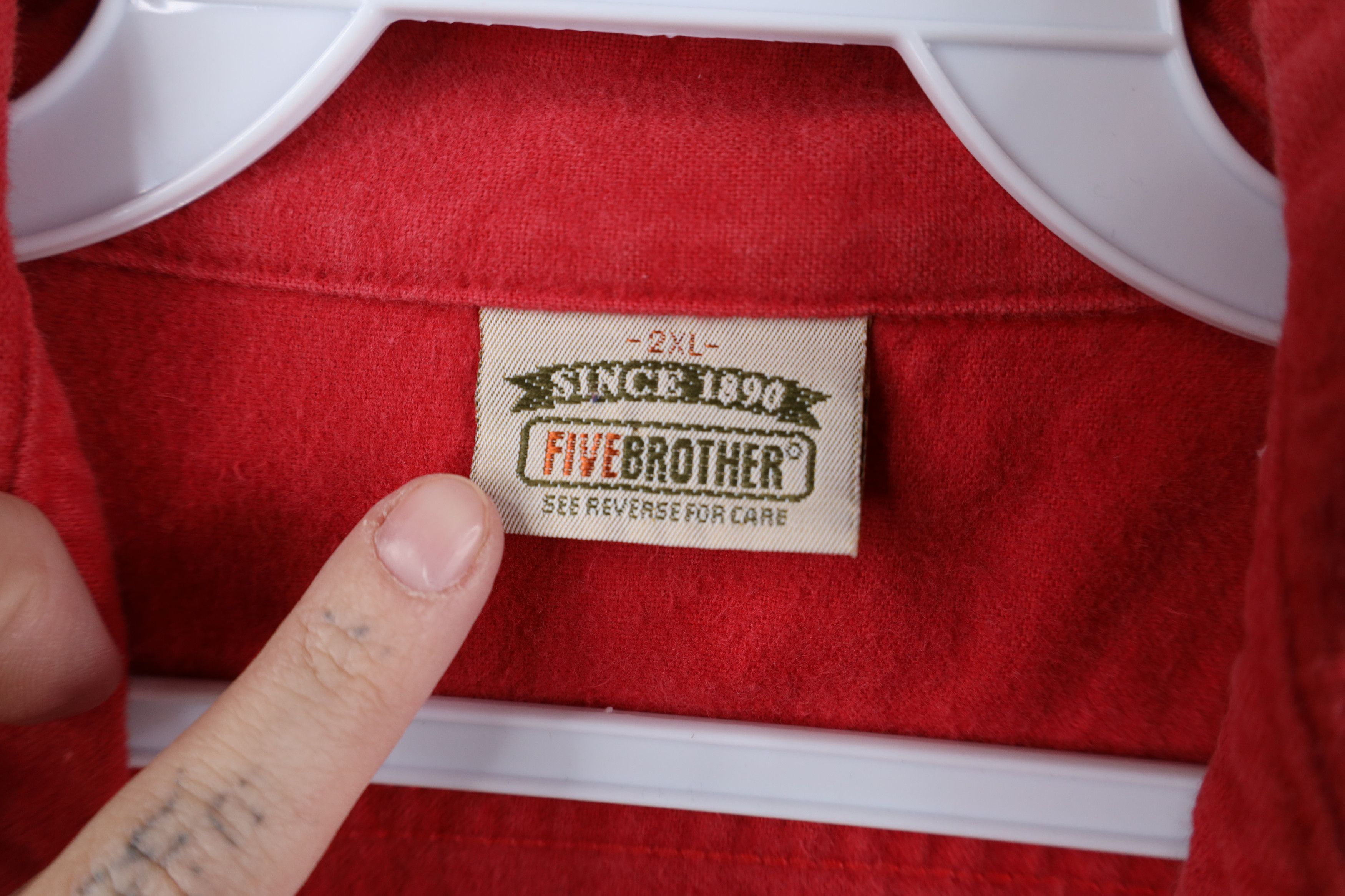 FiveBrother Vintage 70s 80s Five Brother Chamois Cloth Button Shirt USA Size US XXL / EU 58 / 5 - 9 Thumbnail