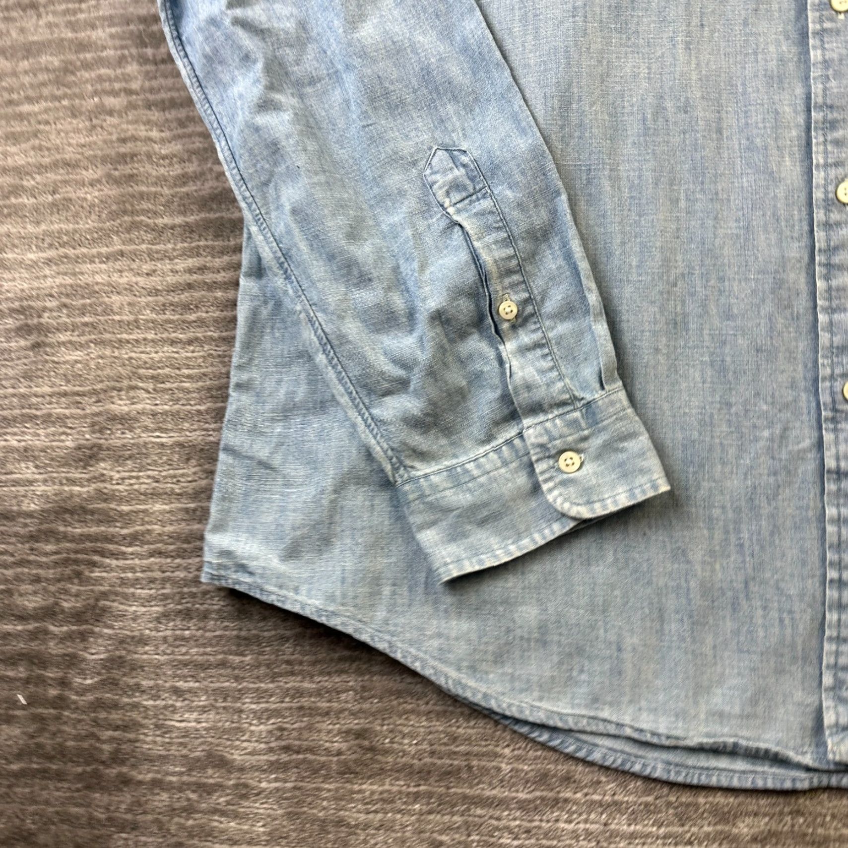 Polo Ralph Lauren VINTAGE Polo Ralph Lauren Shirt Mens 2XL Blue Chambray Button-Up Cotton Size US XXL / EU 58 / 5 - 5 Thumbnail