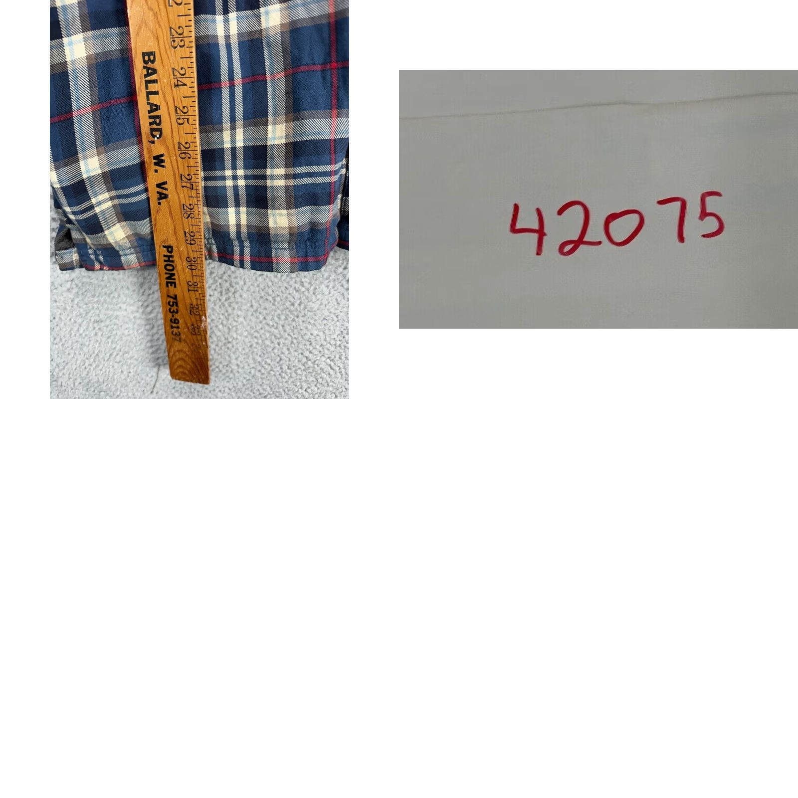 Vintage L.L. Bean Shirt Adult Medium Blue Plaid Traditional Fit Sherpa Lined Shacket Men Size US M / EU 48-50 / 2 - 8 Thumbnail