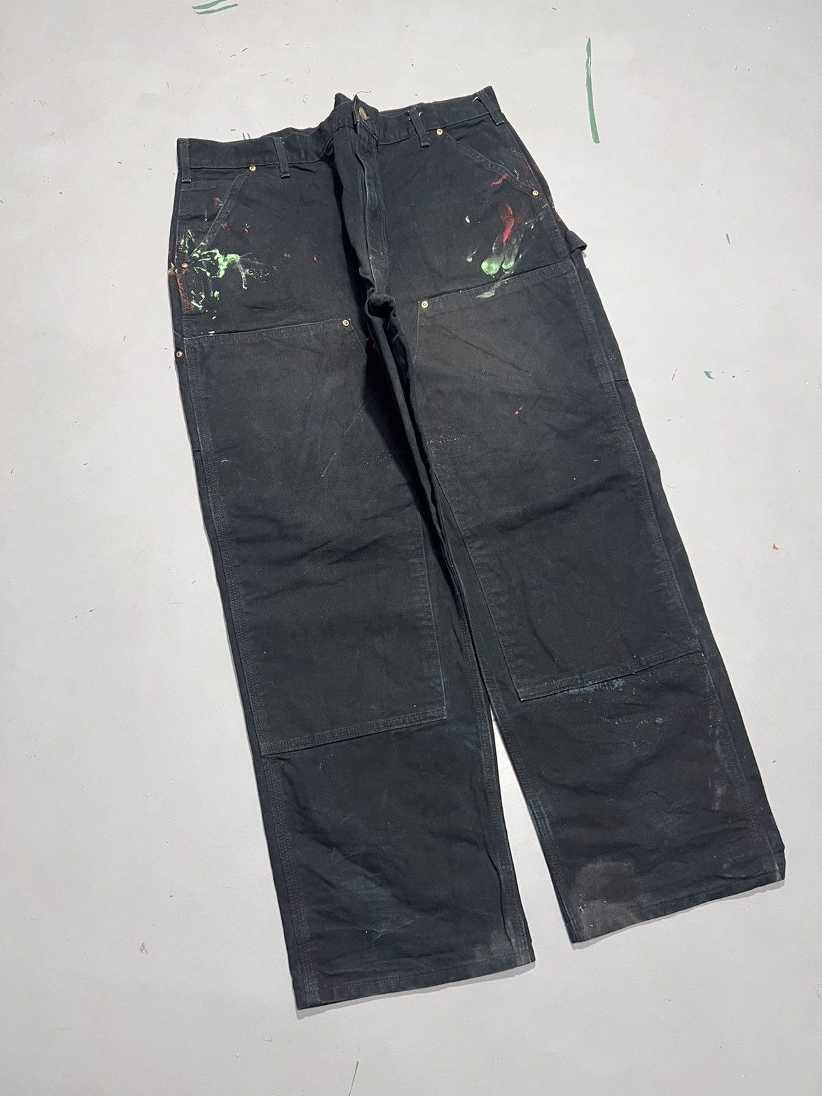 Carhartt Vintage Carhartt b01 BLK double knee workwear denim Size US 40 / EU 56 - 1 Thumbnail