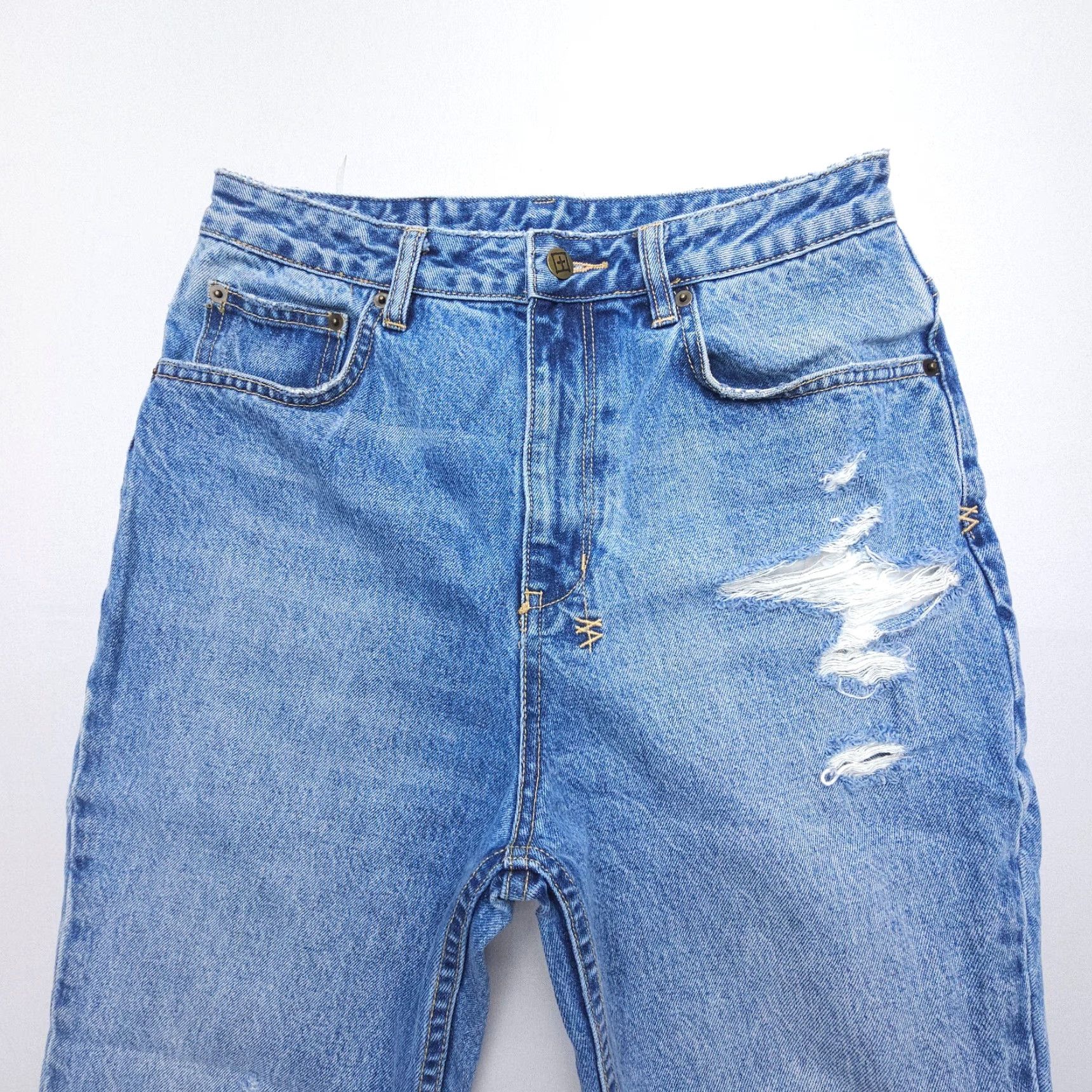 Ksubi Ksubi Chlo Wasted High Rise Straight Jeans Womens 29 x 27 Blue Denim 5-Pocket Size 29" - 4 Thumbnail