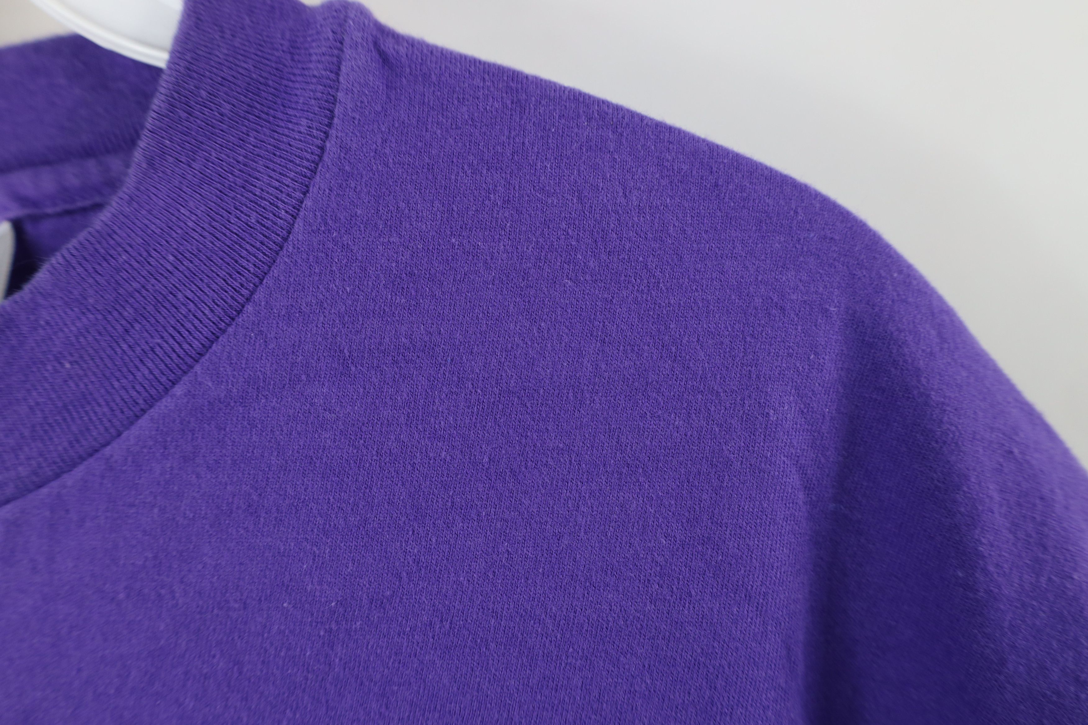 Hanes × Vintage Vintage 90s Hanes Beefy Short Sleeve T-Shirt Purple Cotton Size US L / EU 52-54 / 3 - 5 Thumbnail