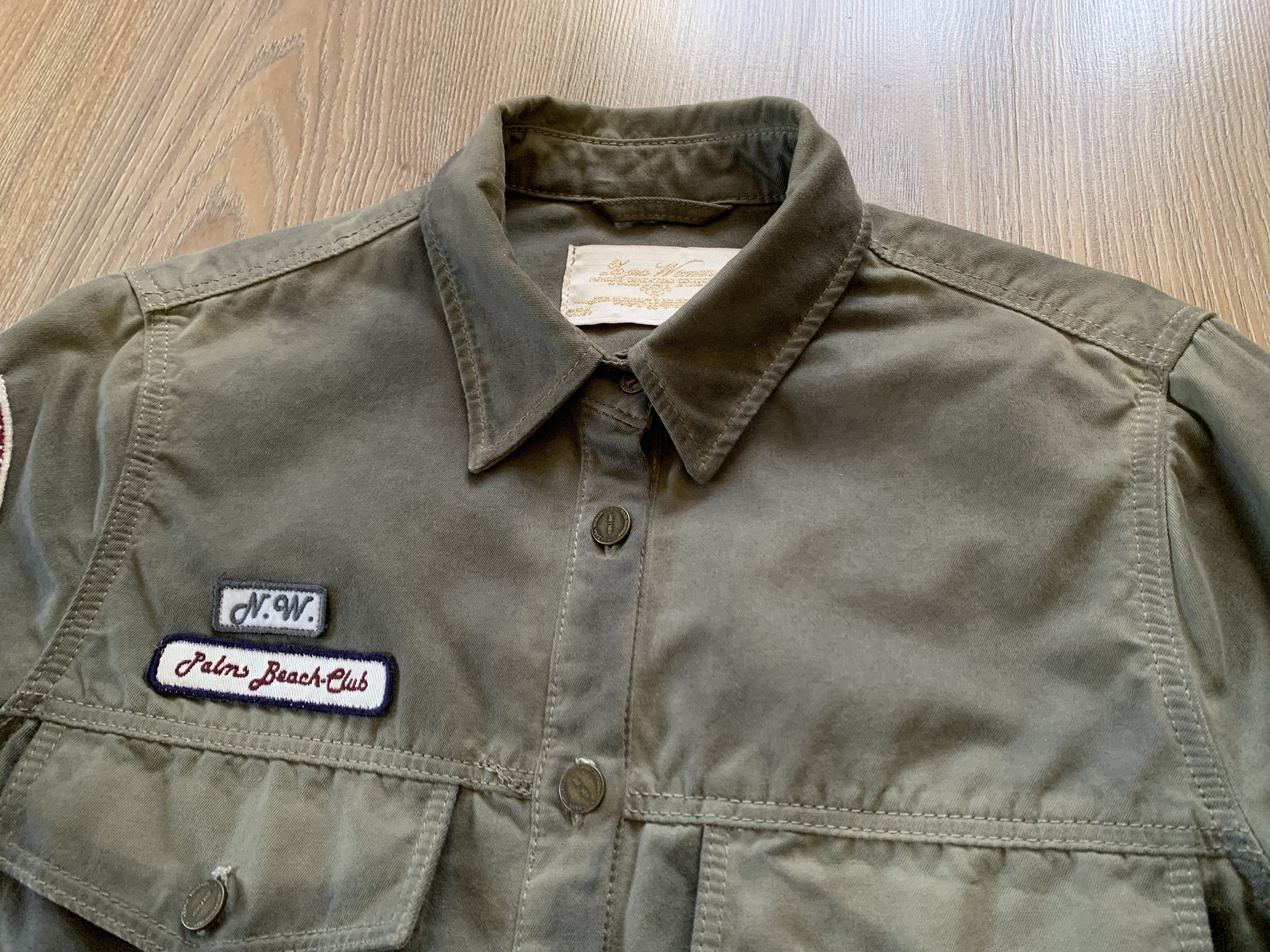 Other Zara Woman Premium Denim Military Patch Olive Green Jacket Size M / US 6-8 / IT 42-44 - 4 Thumbnail