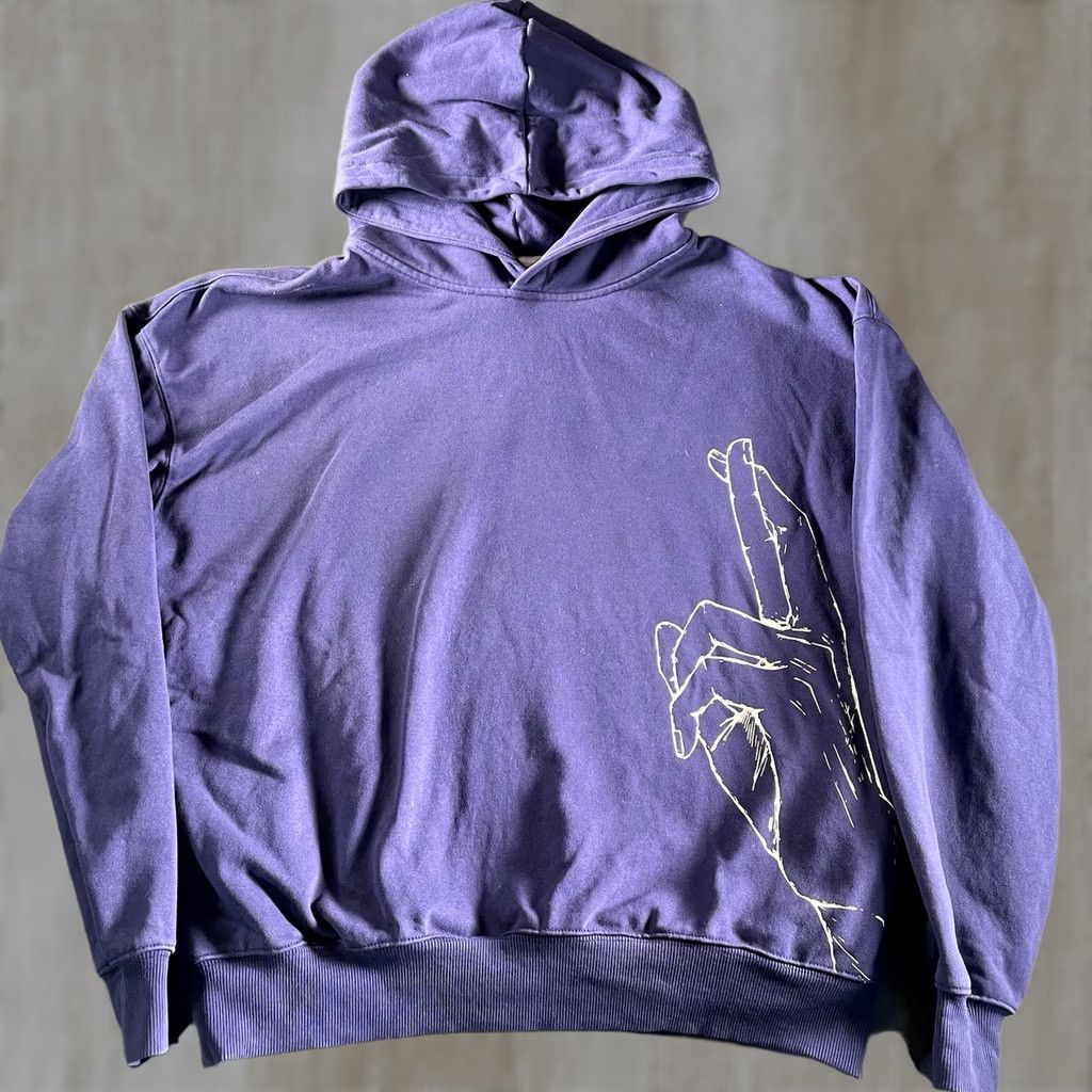 Vintage KENSHIN KOLLECTION Hoodie Men S Purple Blue Wolf Design Sleeved Sweater Size US S / EU 44-46 / 1 - 1 Thumbnail