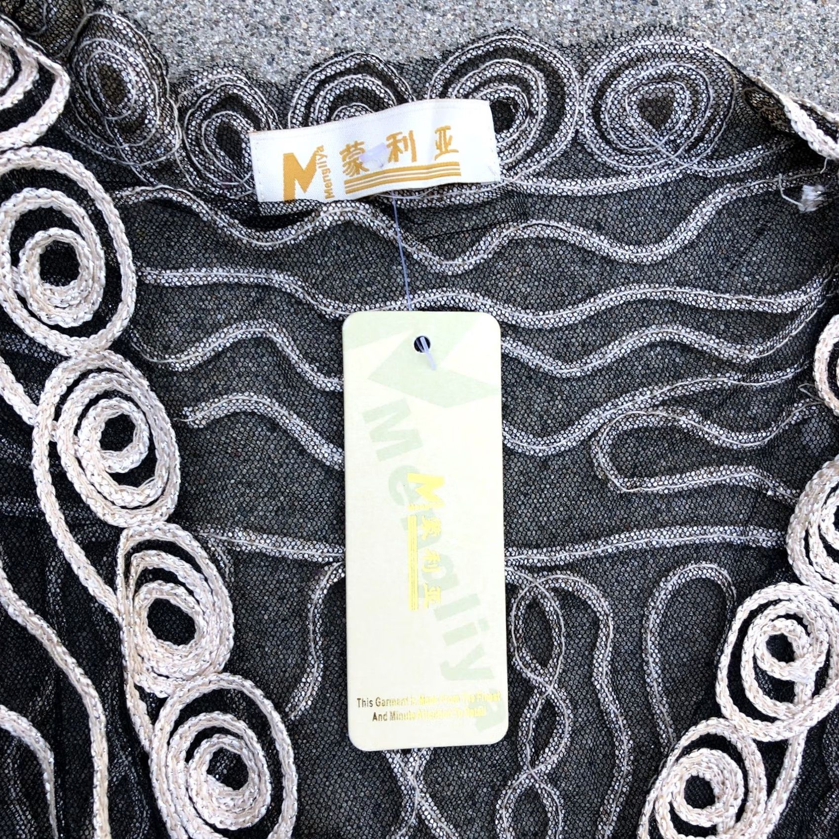 Vintage MENGILYA Sheer Crochet Open Cardigan Sweater Shawl Women's MEDIUM Black Cardigan Size M / US 6-8 / IT 42-44 - 3 Thumbnail