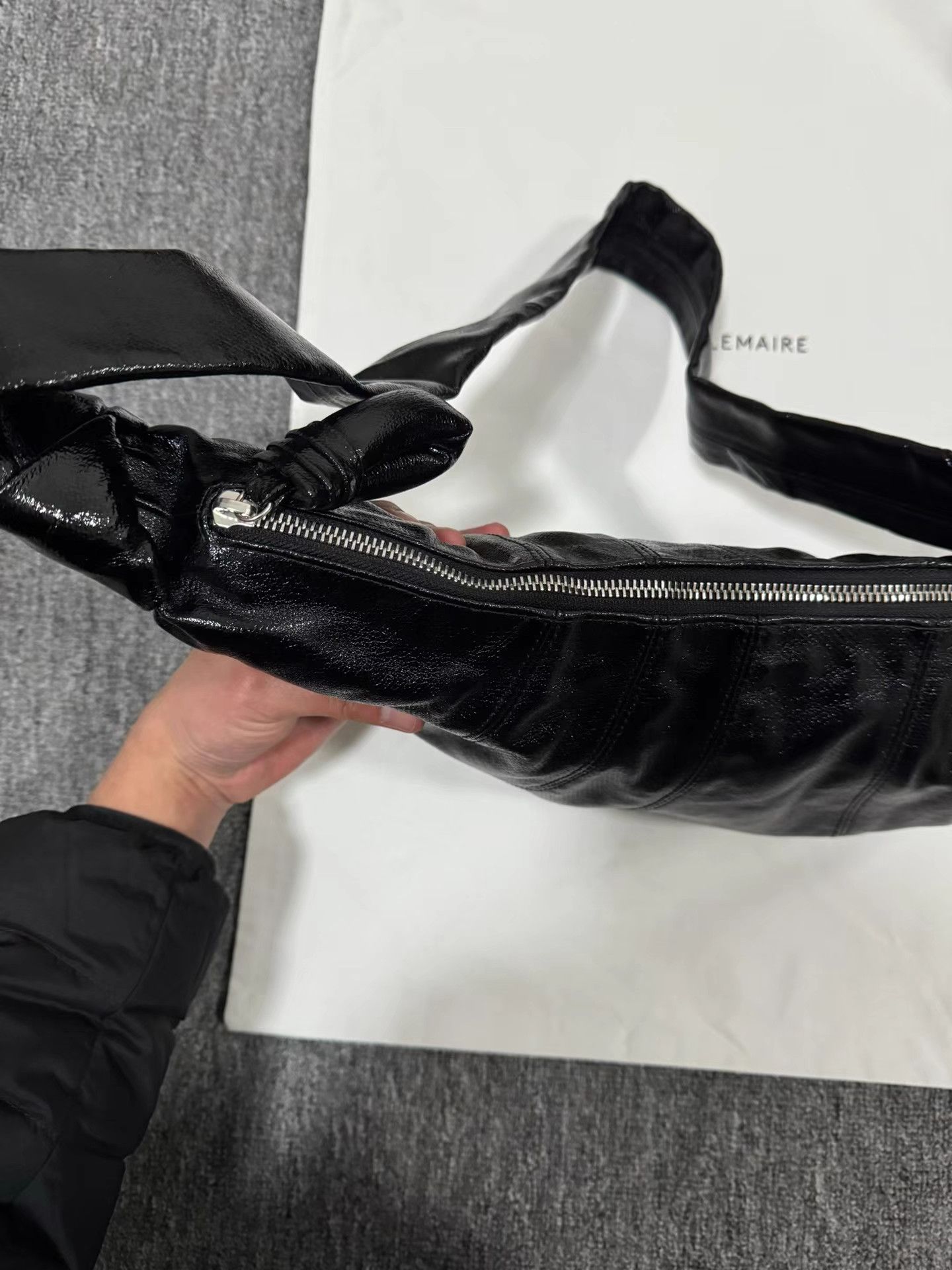 Lemaire Lemaire medium black coated Croissant bag Size ONE SIZE - 5 Thumbnail