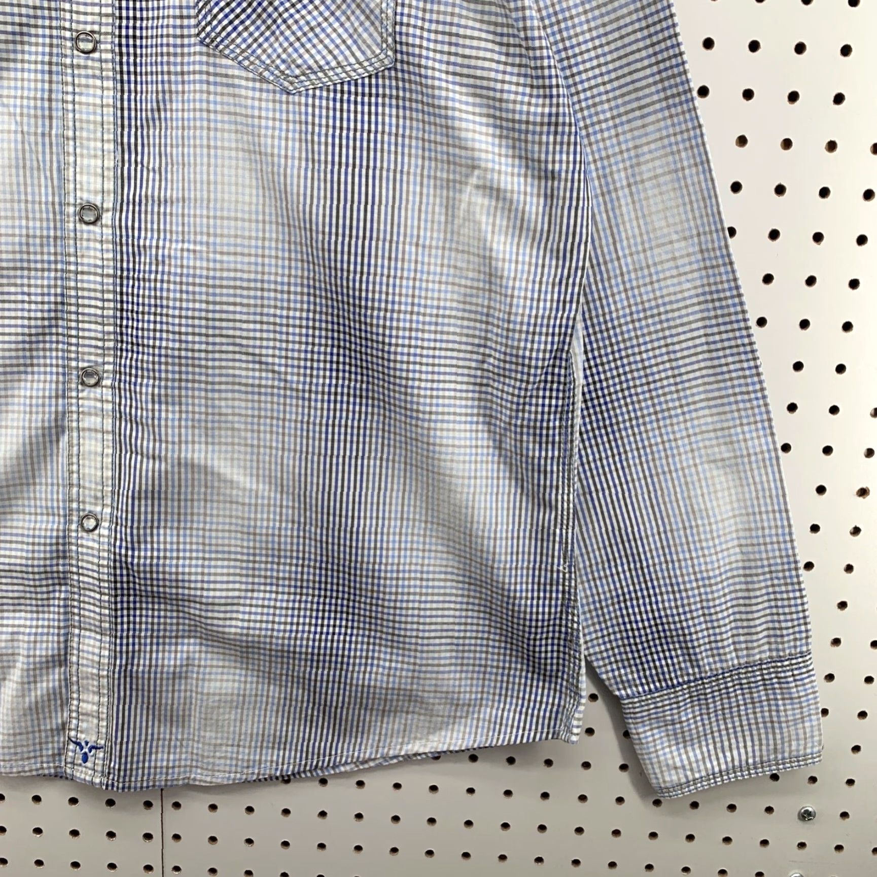 Wrangler Wrangler 20X Button-Down Shirt Western Pearl Snap Mens XL White Blue Plaid Shirt Mens XL Blue Plaid Wrangler 20X Western Pearl Snap Size US XL / EU 56 / 4 - 2 Thumbnail