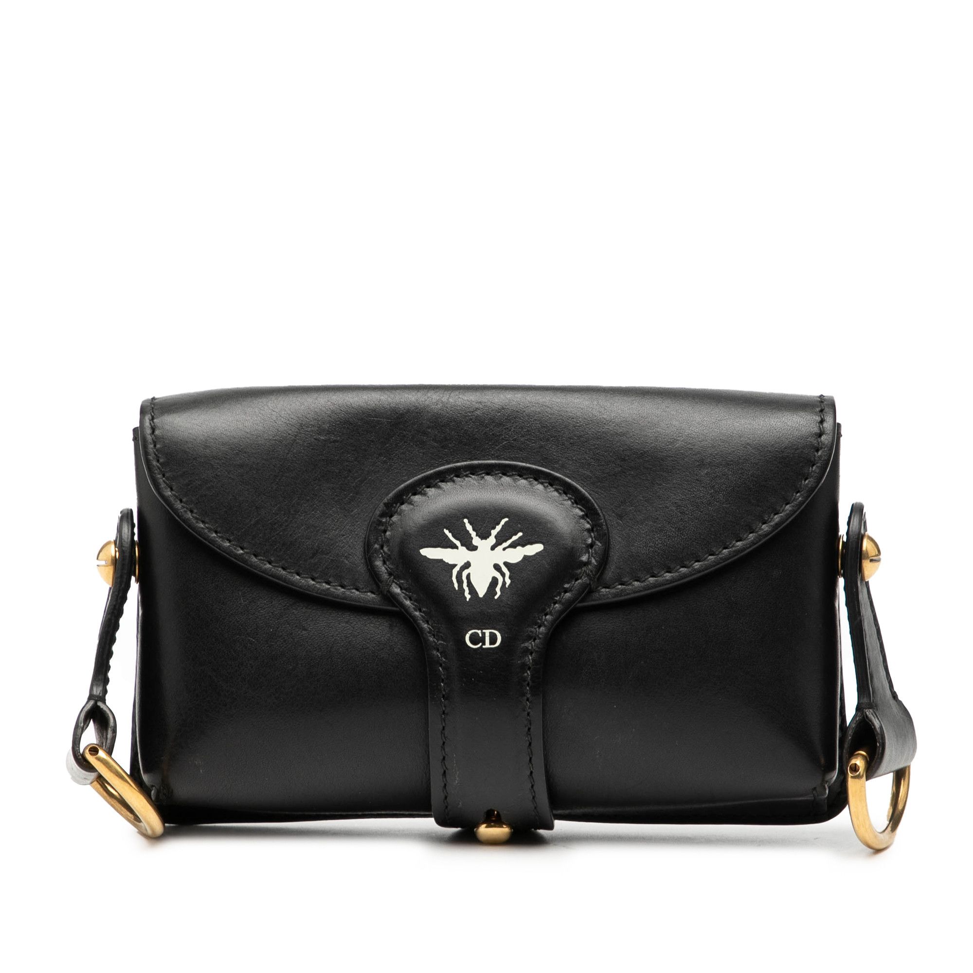 Dior Dior Mini Leather D Bee Saddle Bag Size ONE SIZE - 1 Thumbnail