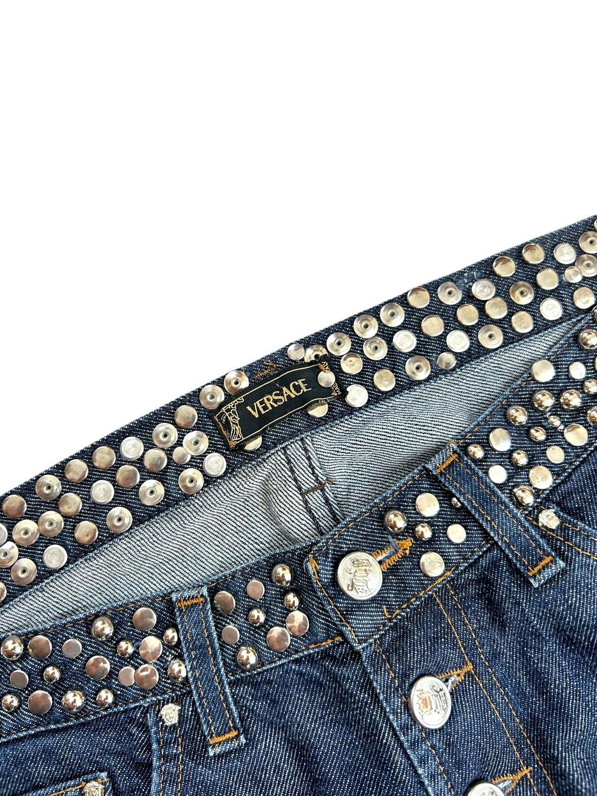 Versace Vintage Y2K Versace Jeans Couture denim studded pants rare Size 34" / US 12 / IT 48 - 4 Thumbnail