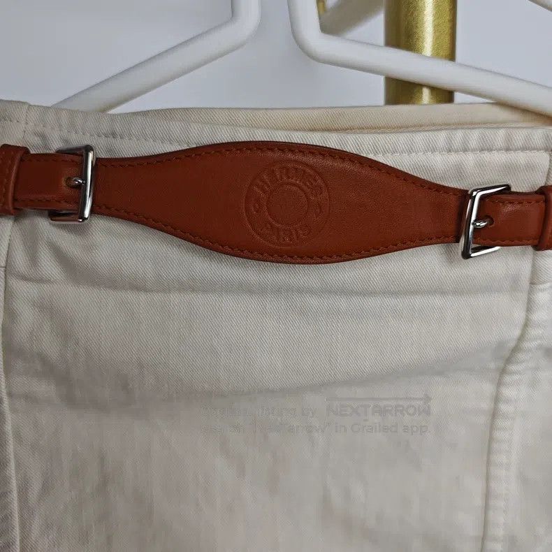 Hermes Hermes Off-white skirt with zipper design at the waist Size 25" / US 0 / IT 36 - 2 Thumbnail