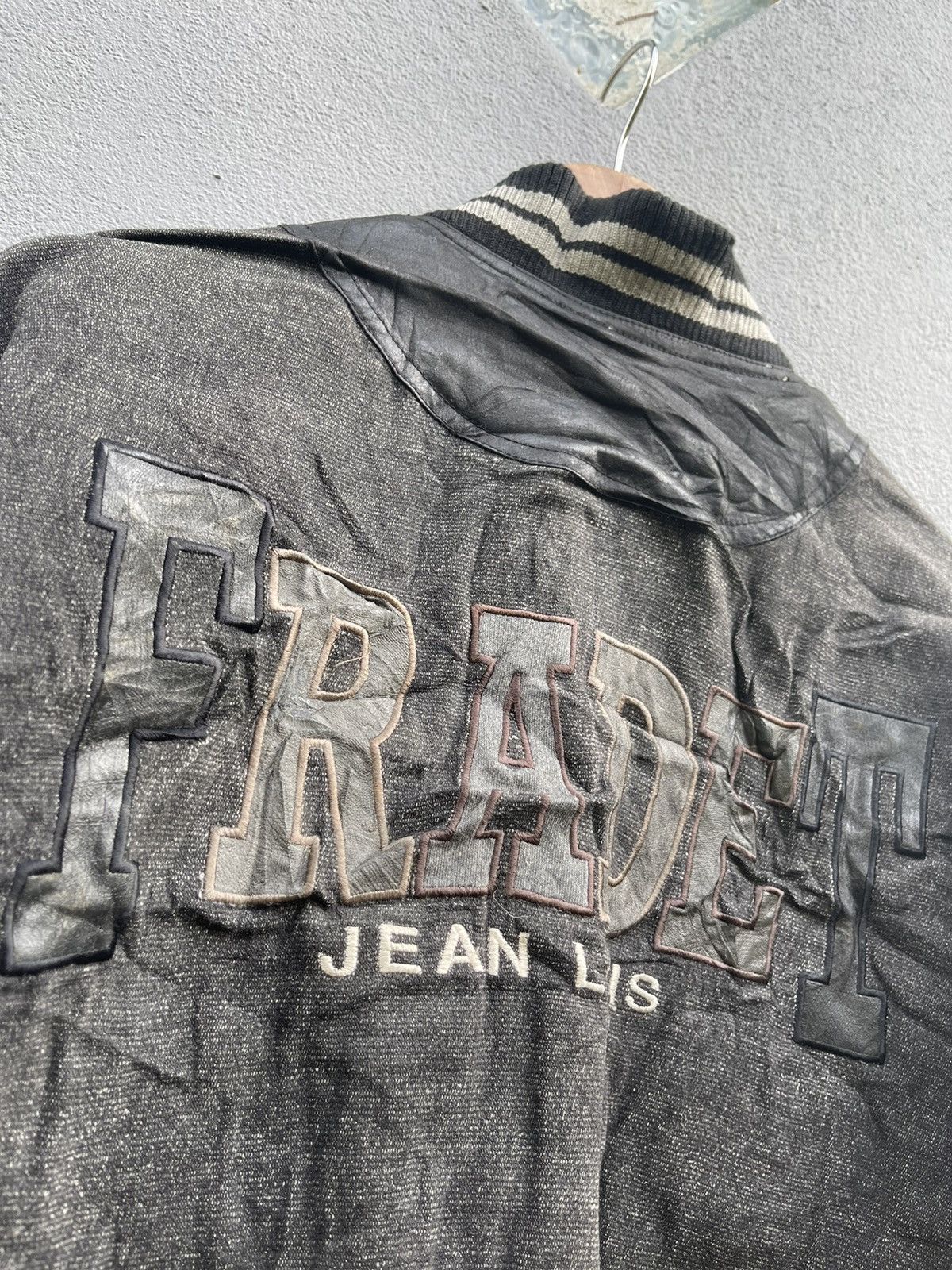 Japanese Brand × Vintage Jean Louis Fradet Vintage Denim Varsity Jacket - Size L Size US L / EU 52-54 / 3 - 14 Thumbnail
