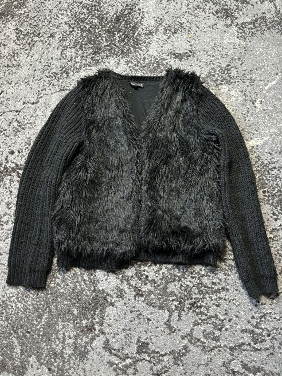 Japanese Brand × Topshop × Vintage vintage inspired TopShop y2k faux fur ribbed jacket Size XS / US 0-2 / IT 36-38 - 1 Thumbnail