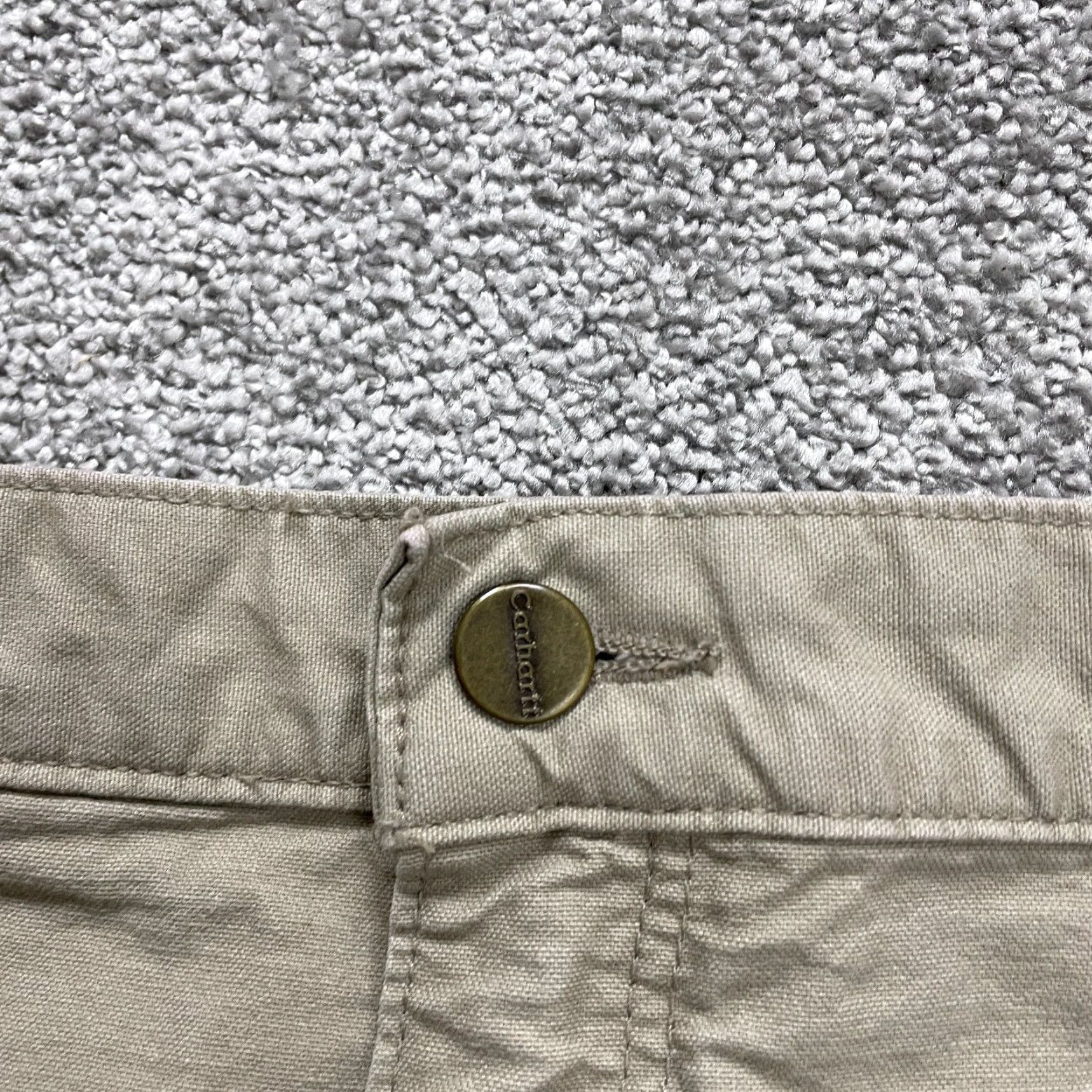 Carhartt VINTAGE Carhartt Workwear Pants Carpenter Fit Mens 42x30 Beige Cotton Straight Button Zipper Classic Size US 42 / EU 58 - 3 Thumbnail