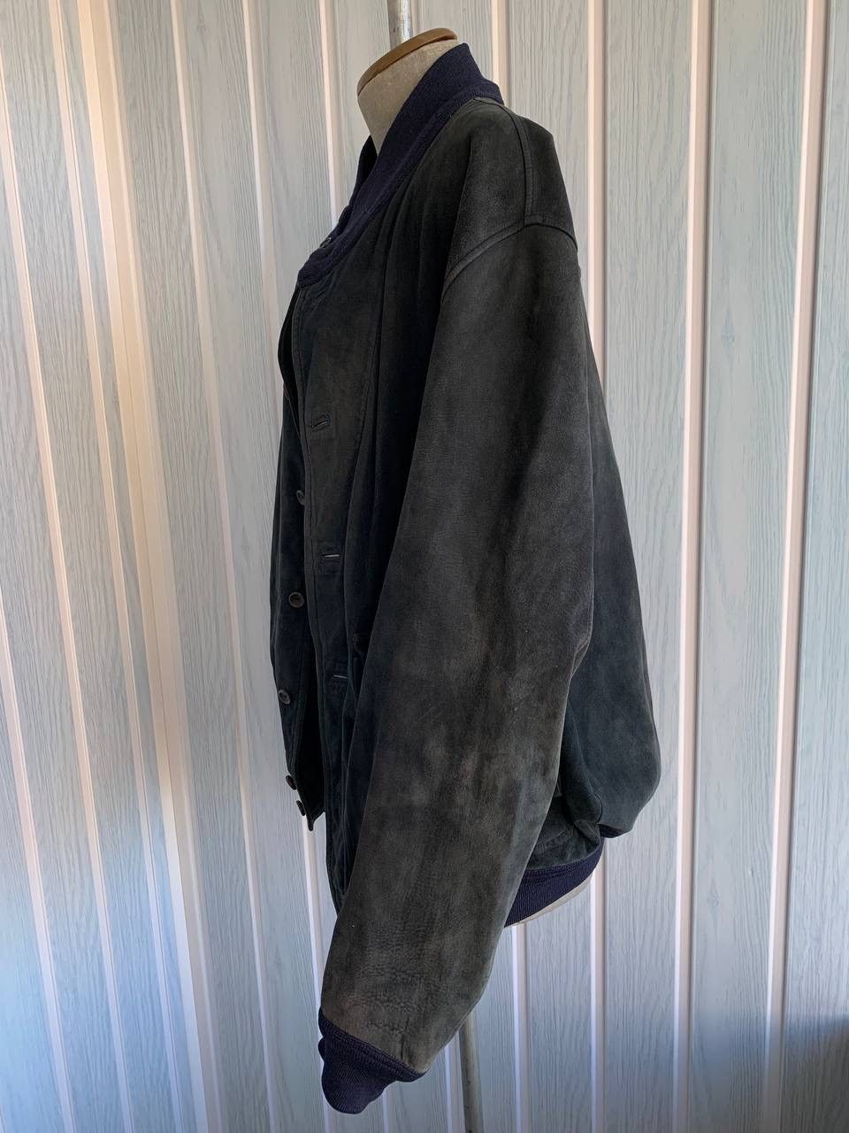 Valstar × Vintage Vintage Valstar Milano Navy Suede Leather Bomber Jacket Size US M / EU 48-50 / 2 - 6 Thumbnail