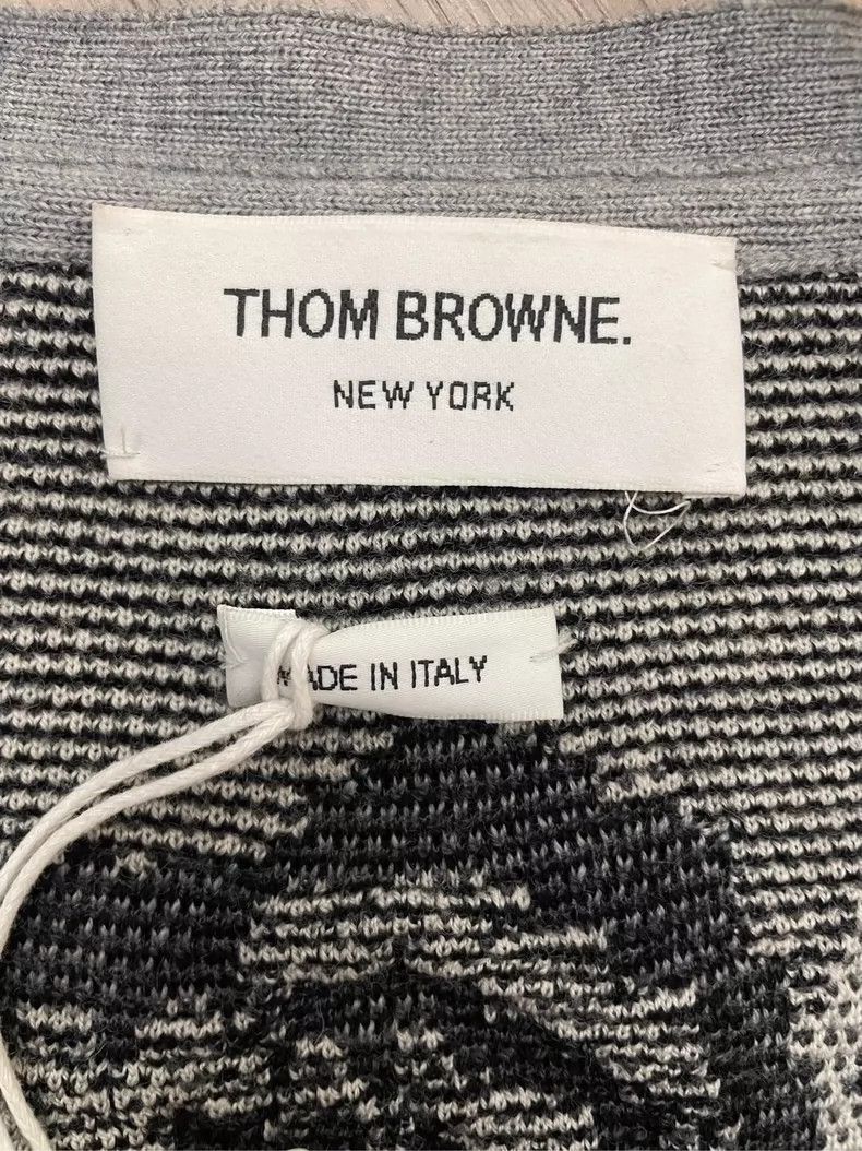 Thom Browne Thom browne Smog blue full-print floral wool cardigan jacke Size XS / US 0-2 / IT 36-38 - 5 Thumbnail