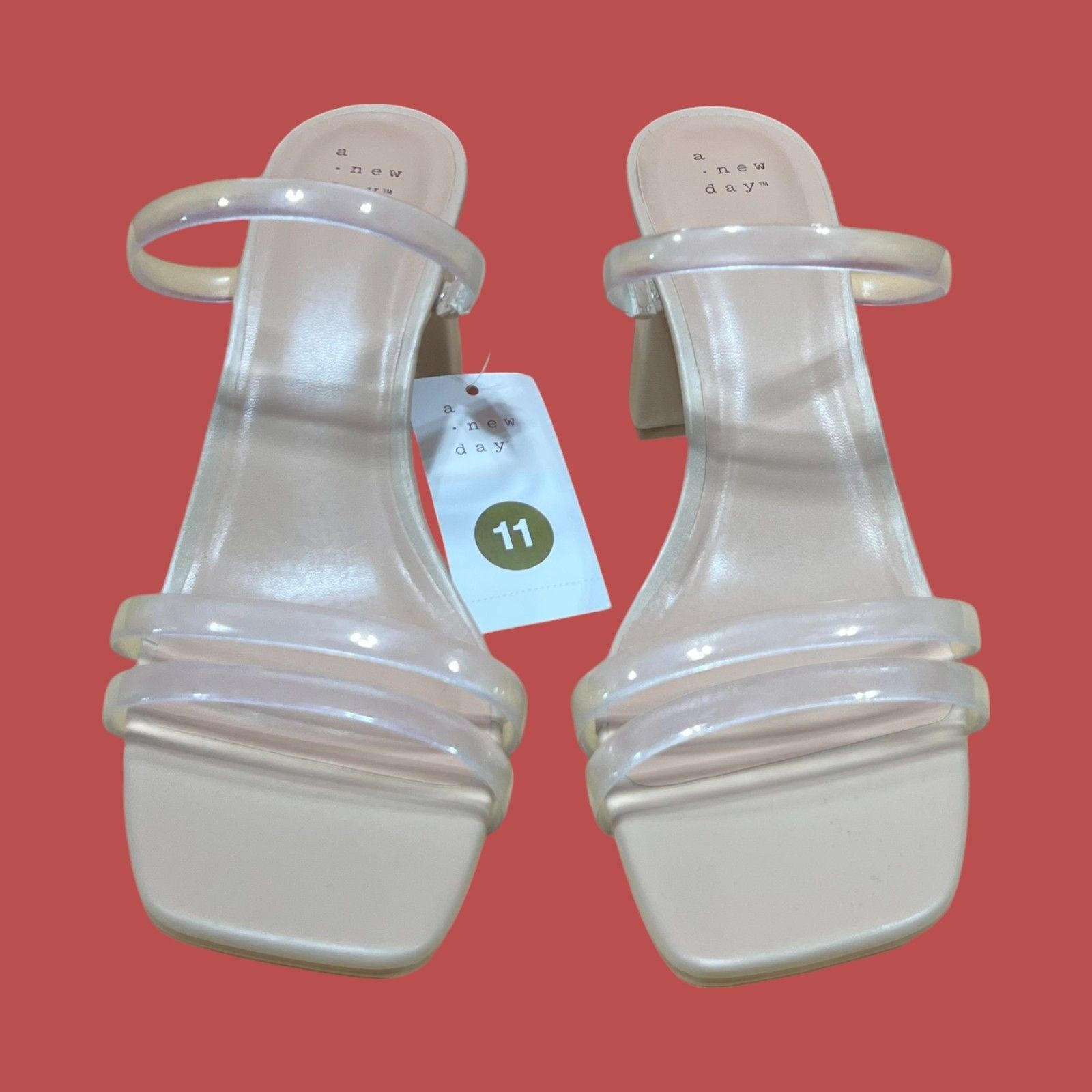 Other A New Day - Women's Stacy Mule Heels - Beige/Clear - 11 Size US 11 / IT 41 - 4 Thumbnail