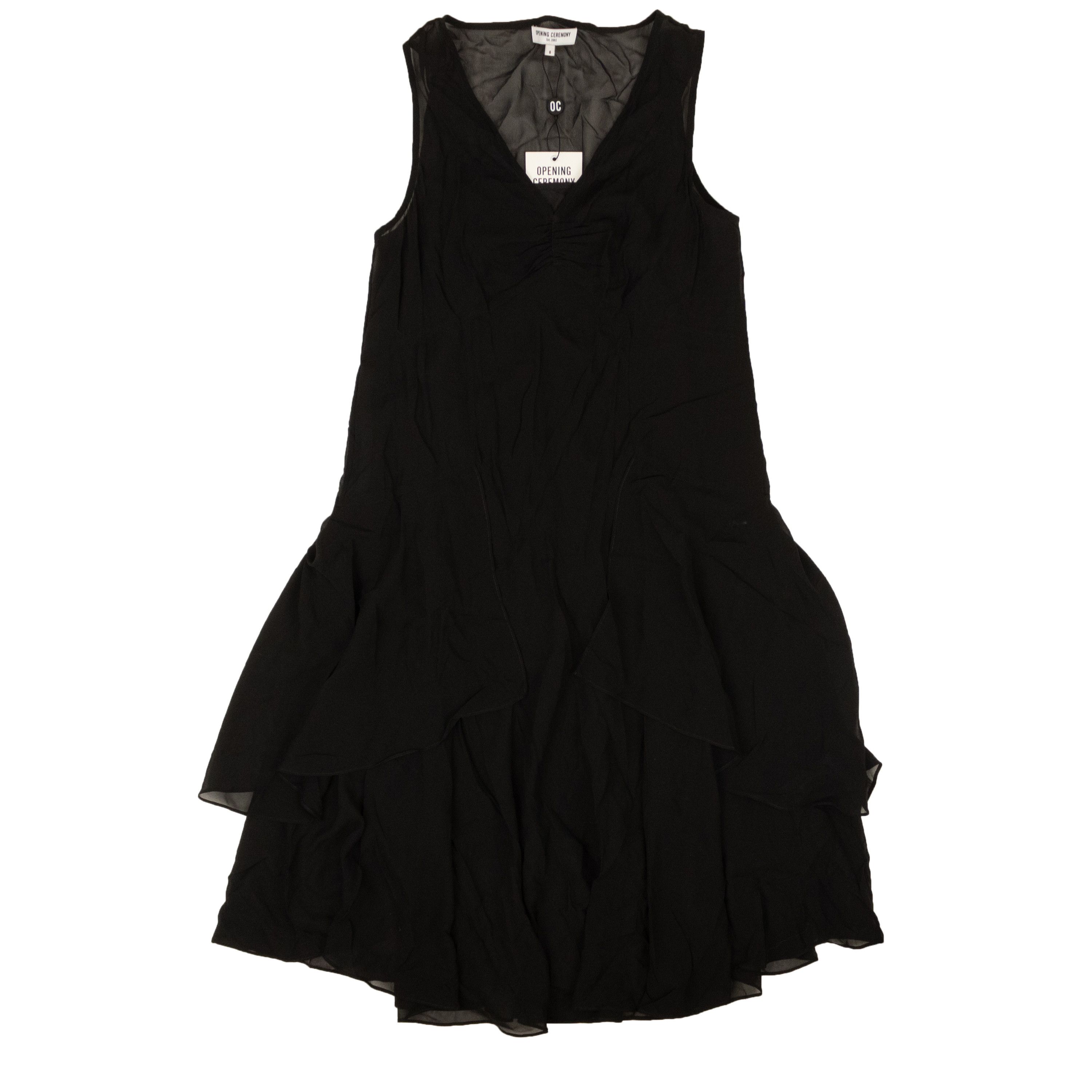 Black Chiffon Sleeveless Dress Size 0/36