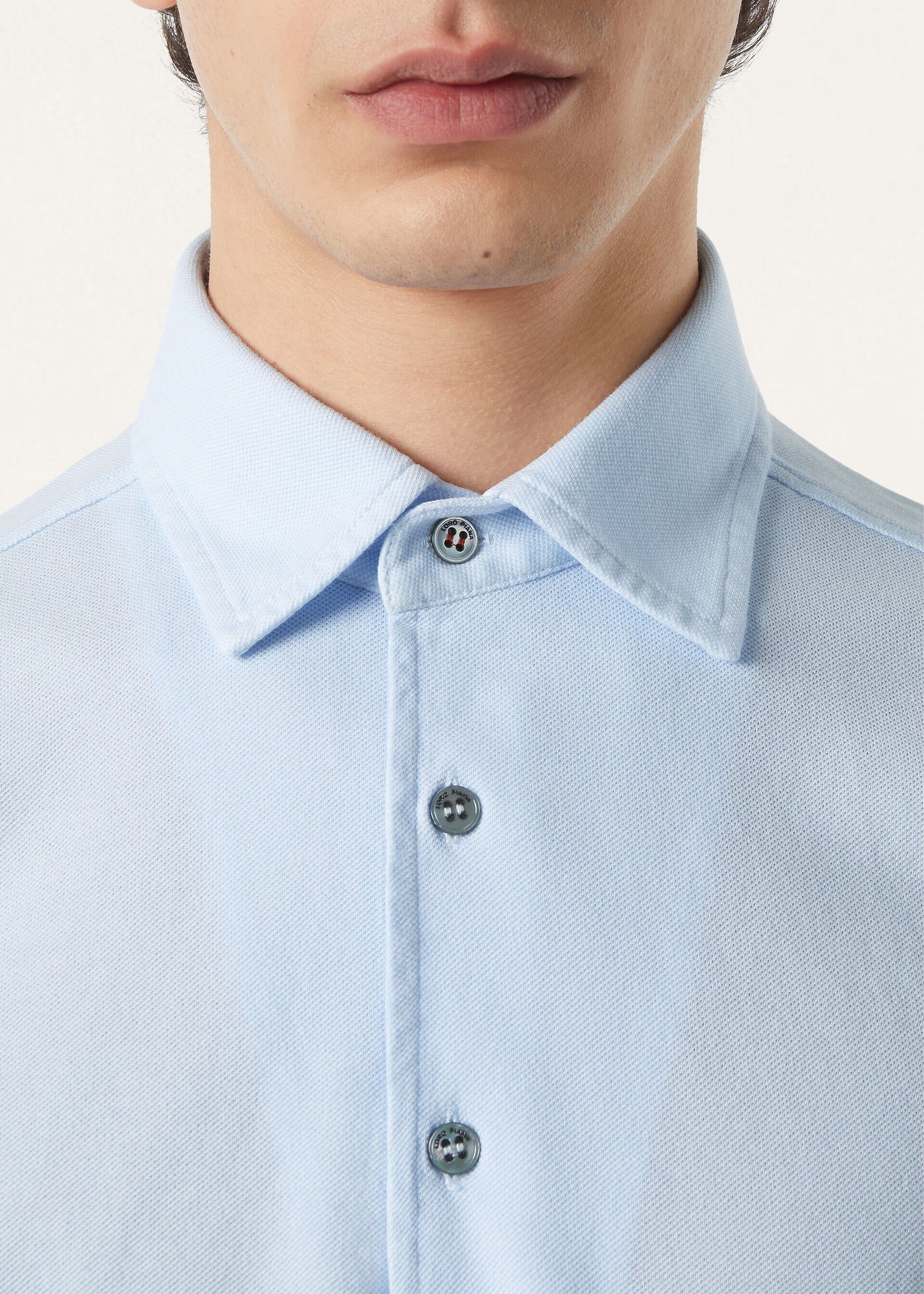 Loro Piana os11x0226 FAP9959 Brenna Polo Shirt in Celestial Breeze Size US S / EU 44-46 / 1 - 6 Thumbnail