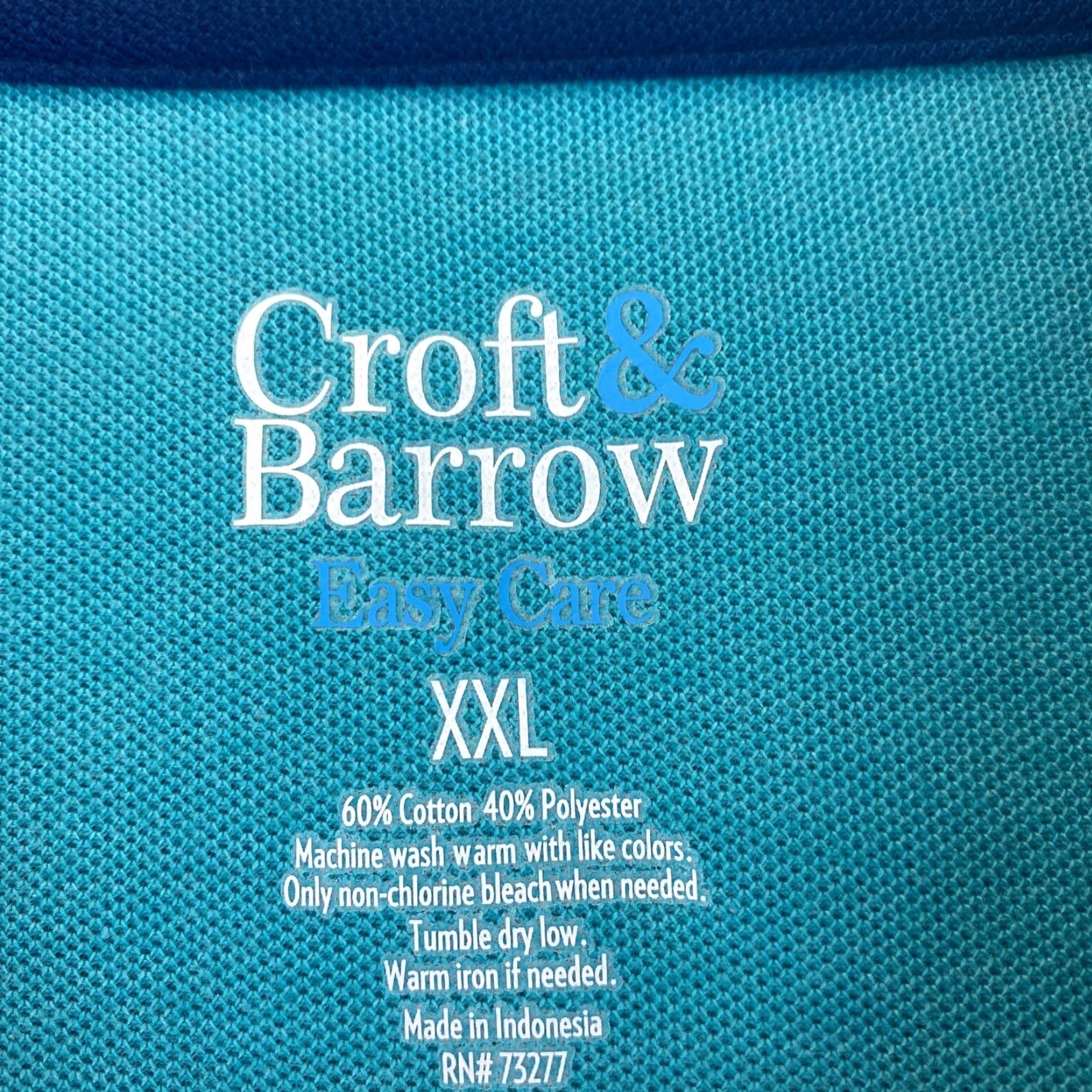 Croft & Barrow Croft & Barrow Polo Shirt Men 2X Big Green Aqua Short Sleeve 66-2 Polo Shirt Classic Golf Walking Mens Big & Tall Green Aqua Short Sleeve Polo 66-2 Size US XXL / EU 58 / 5 - 4 Thumbnail