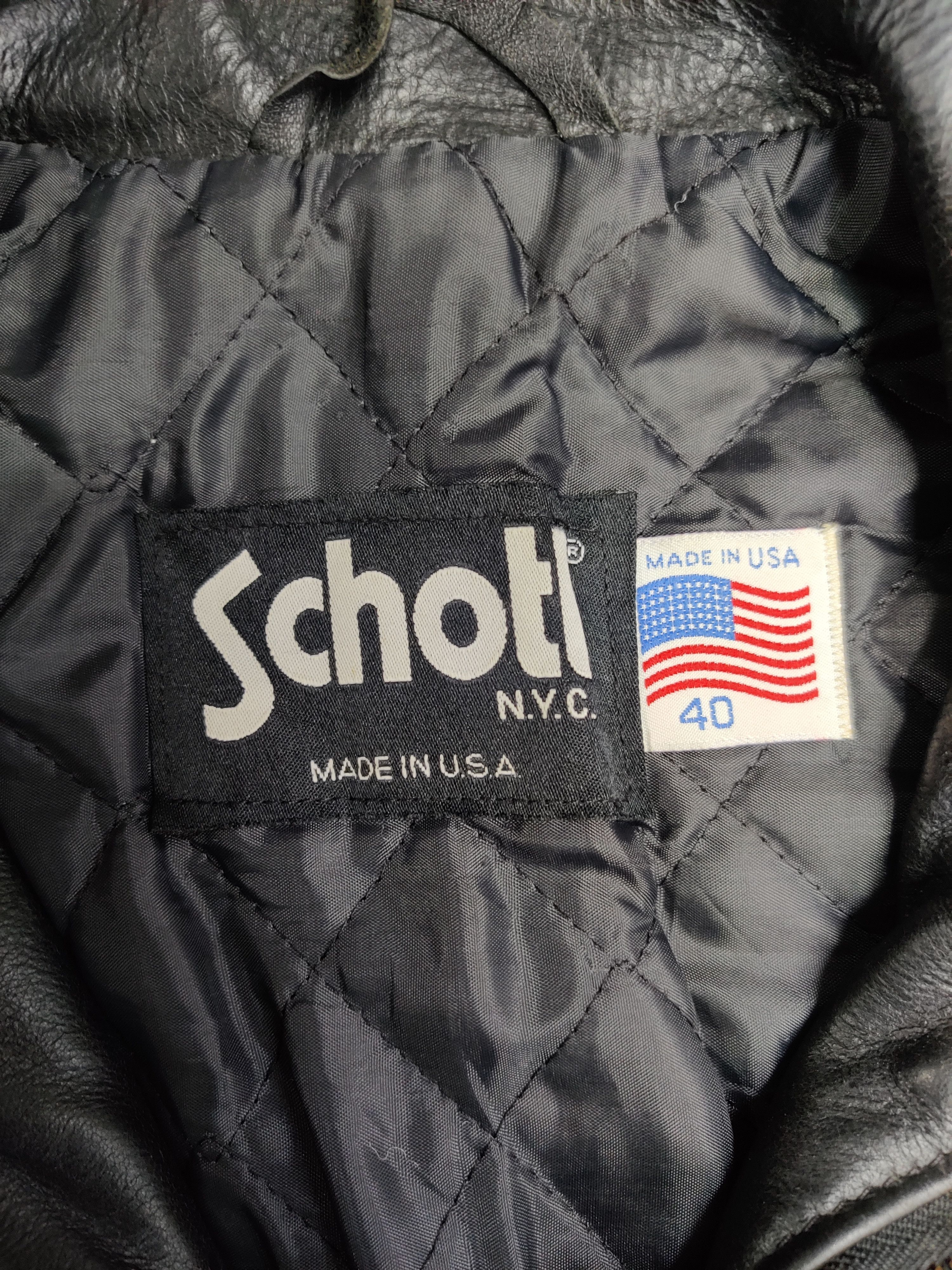 Schott Vintage 90s Schott NYC Leather Jacket Size US M / EU 48-50 / 2 - 16 Thumbnail