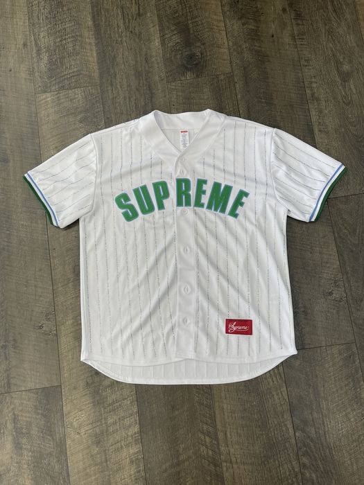 Supreme Rhinestone Baseball Jersey (M) | Grailed