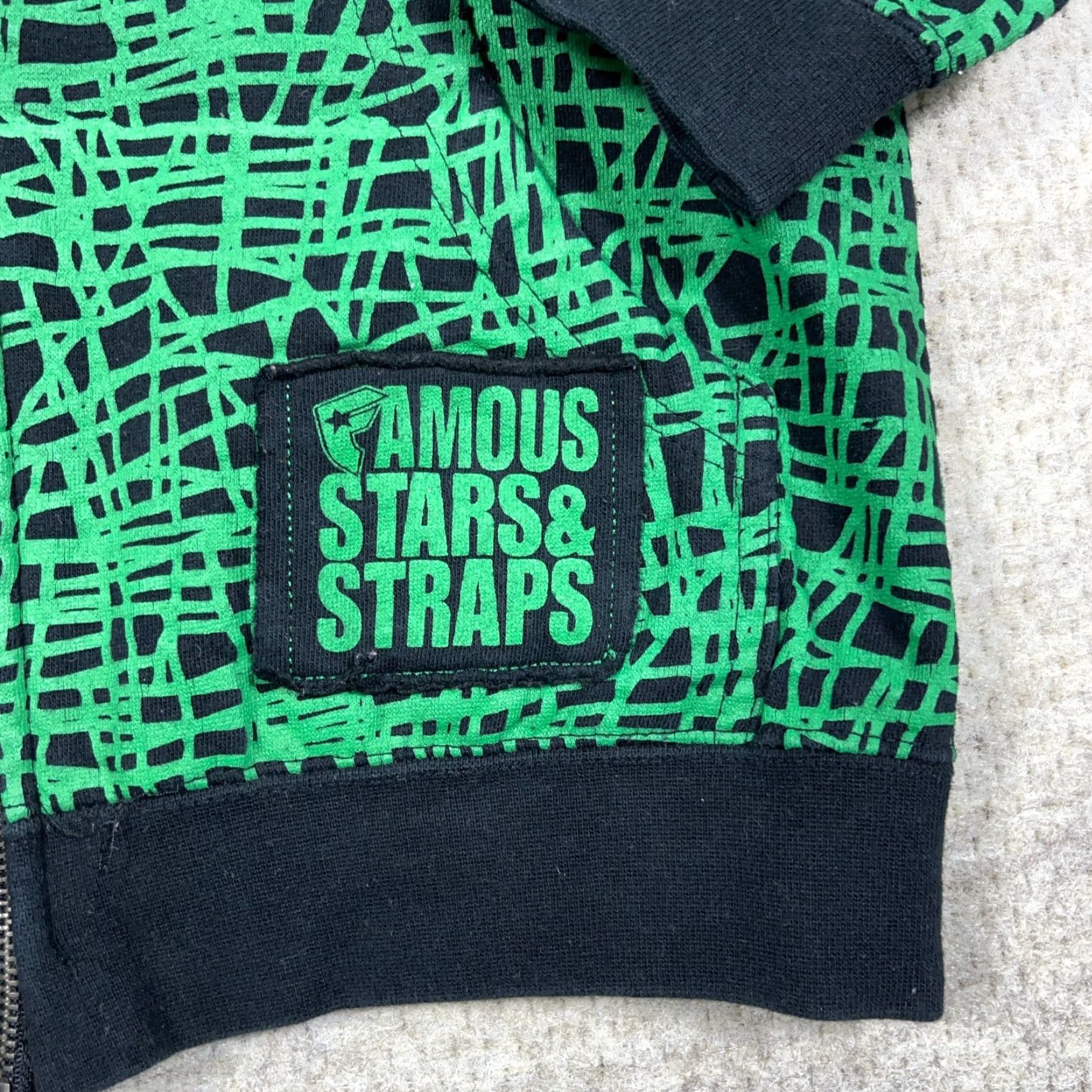 Vintage VINTAGE Famous Stars & Straps Hoodie Women S Green Full Zip AOP Logo 90s Sworn Beach Southwestern Mens Women Girls Size S / US 4 / IT 40 - 4 Thumbnail