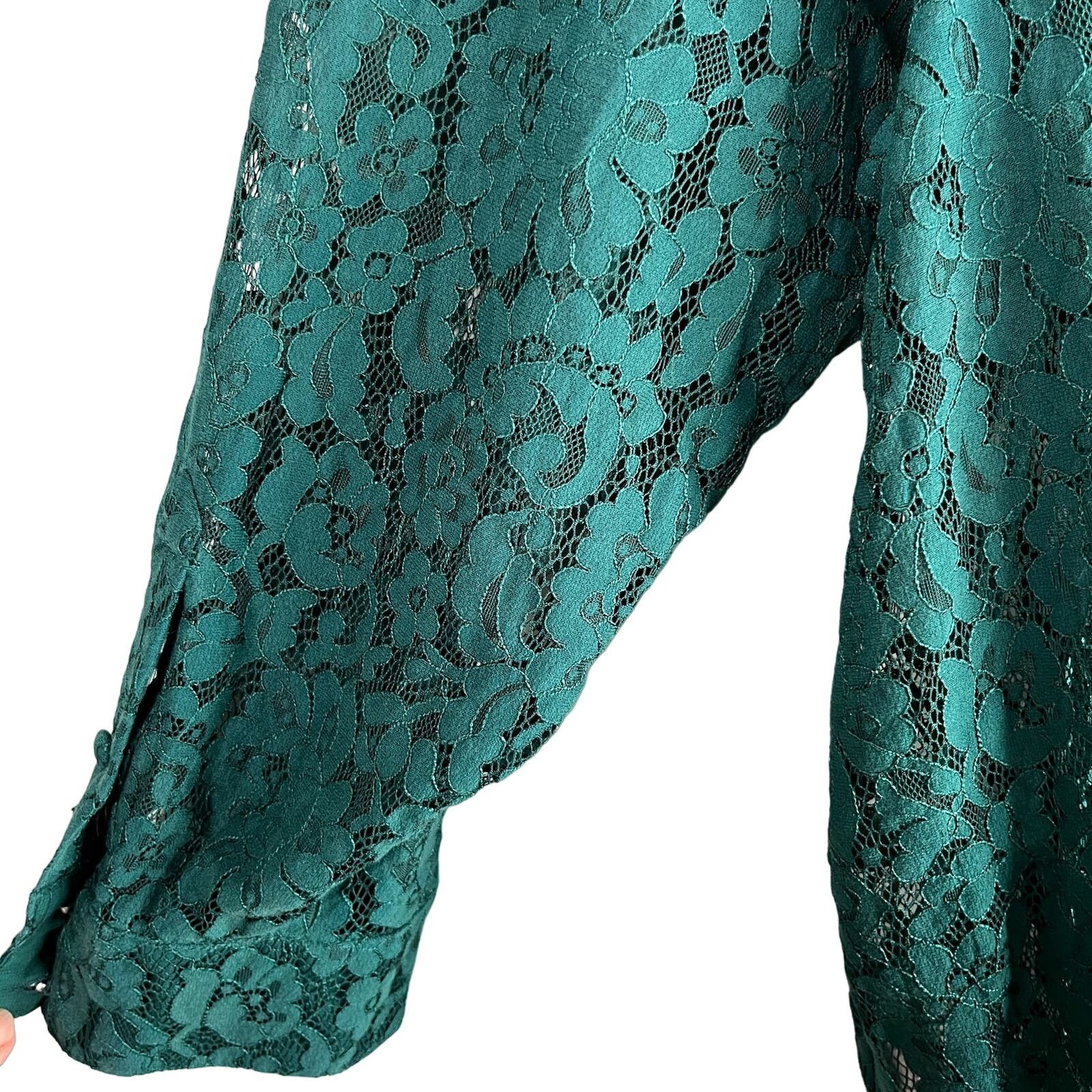 Other Torrid Lace Button Down Green Long Sleeve Top Blouse 5 5X Size 4XL / US 24-26 - 11 Thumbnail
