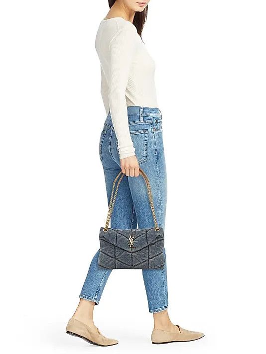 Saint Laurent Paris o1s1wg111125 Size: S / Puffer Small Denim Shoulder Bag Blue Size ONE SIZE - 4 Thumbnail