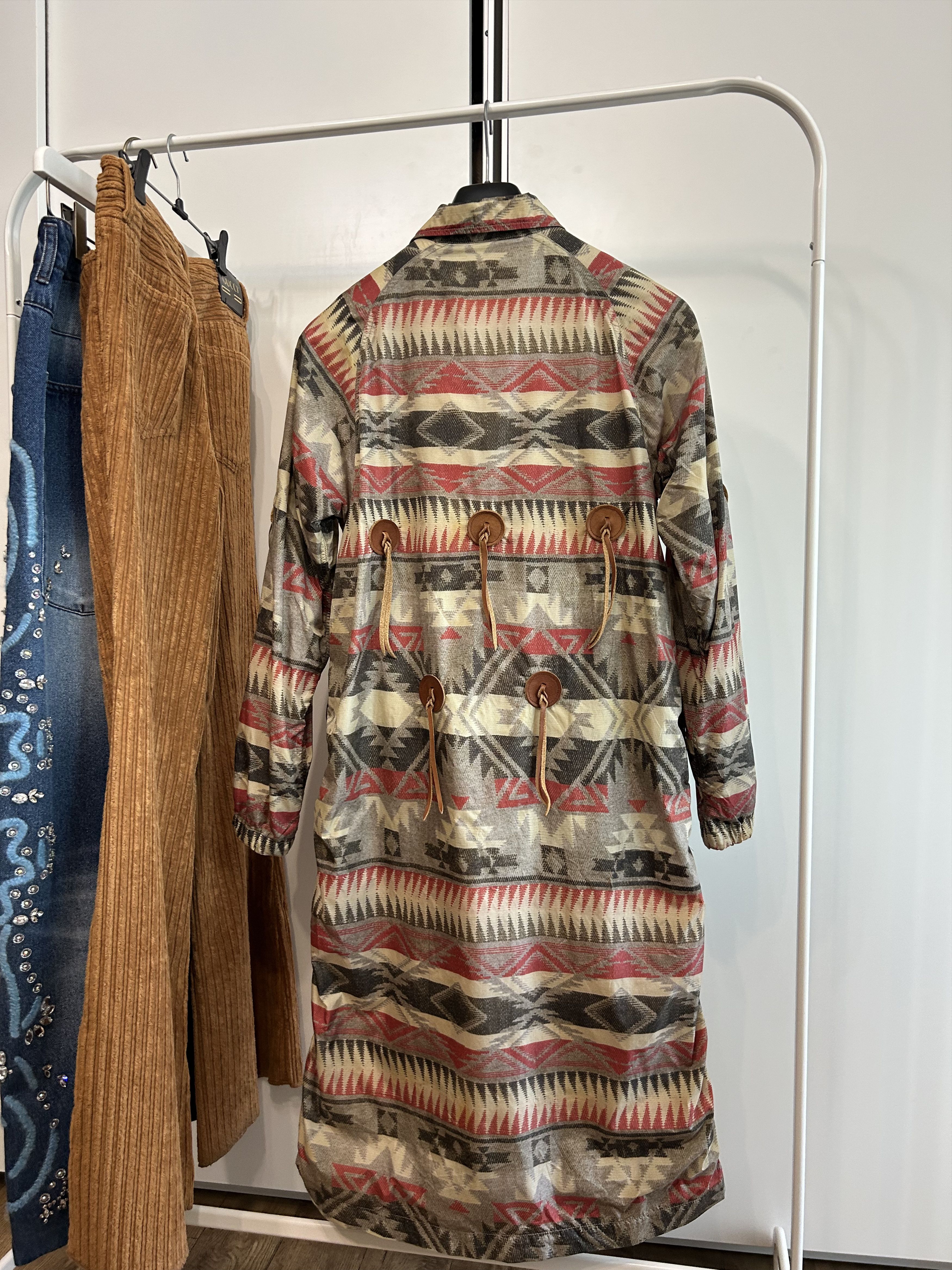 Kapital KAPITAL Southwestern Leather-Trimmed Coat Size US M / EU 48-50 / 2 - 6 Thumbnail