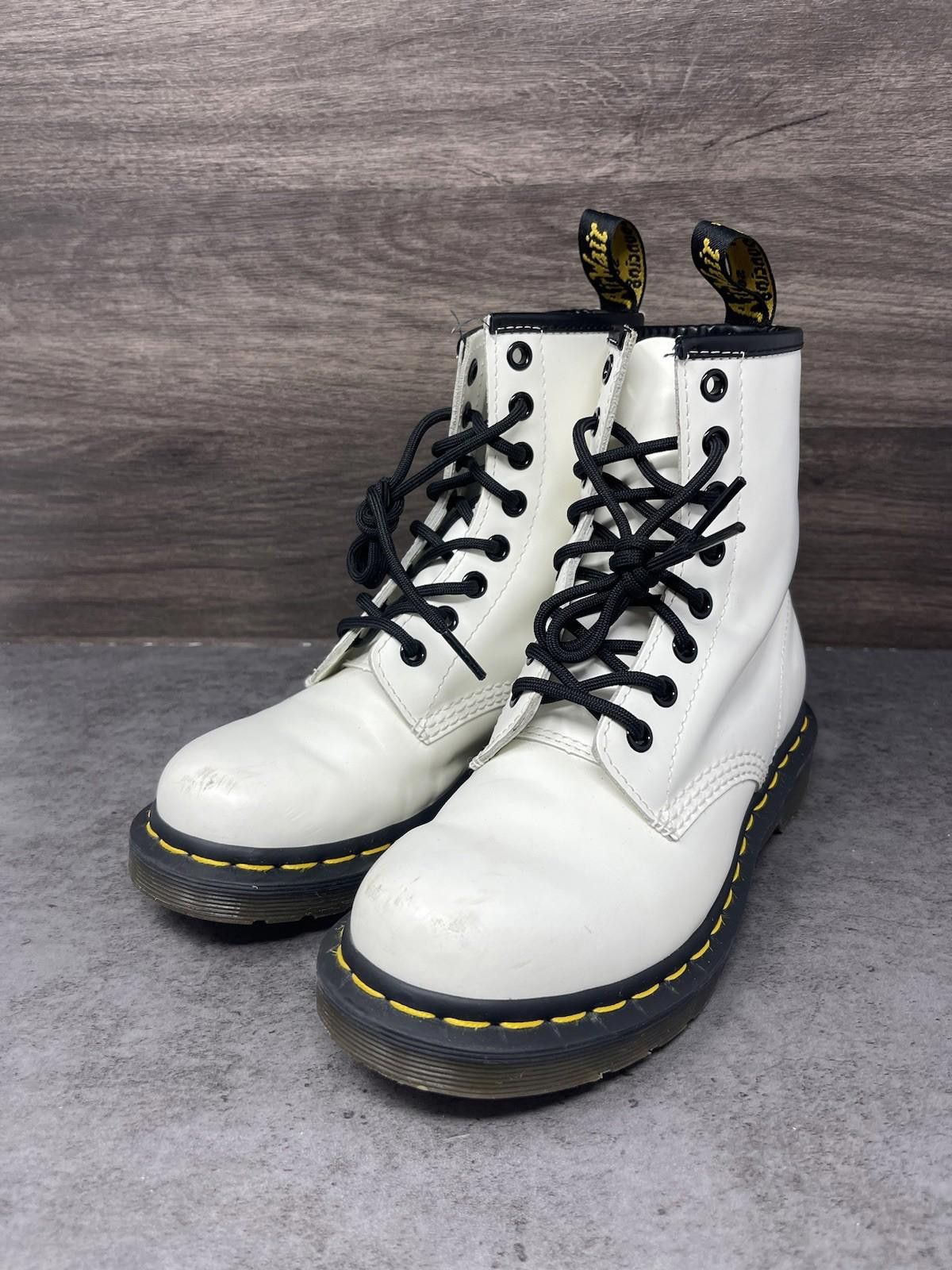 Dr. Martens Dr Martens Boots Womens Size 5 White Black Combat High Top Size US 5 / IT 35 - 2 Thumbnail