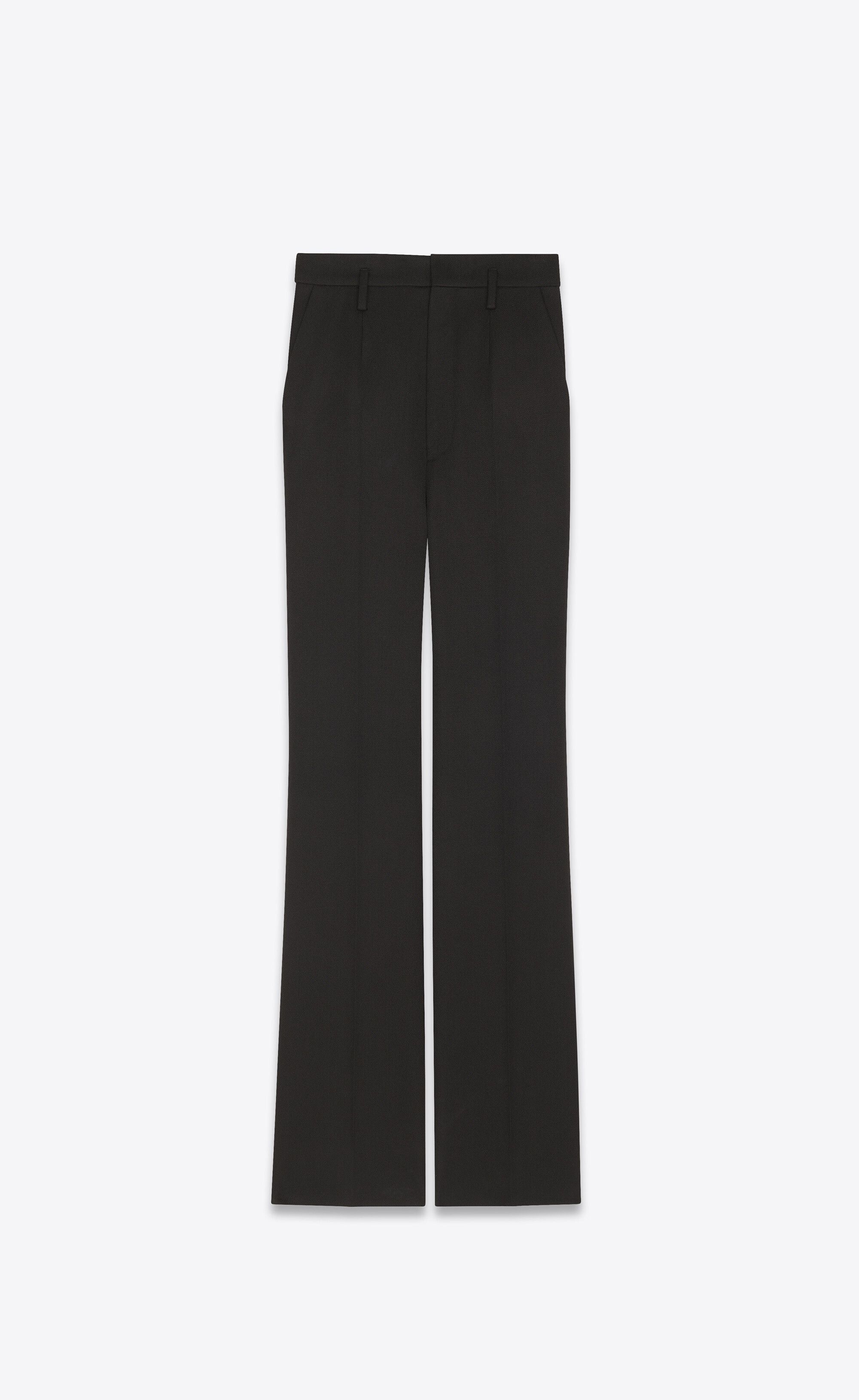 Saint Laurent Paris o1s1wg110924 High-Waisted Pants in Wool Twill in Black Size 27" / US 4 / IT 40 - 1 Thumbnail