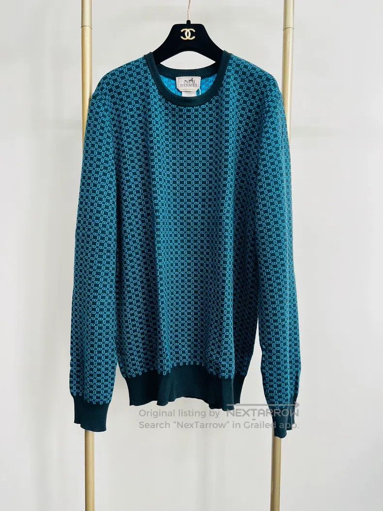 Hermes Hermes Full print pig nose wool knitted sweater Size US XXL / EU 58 / 5 - 1 Thumbnail