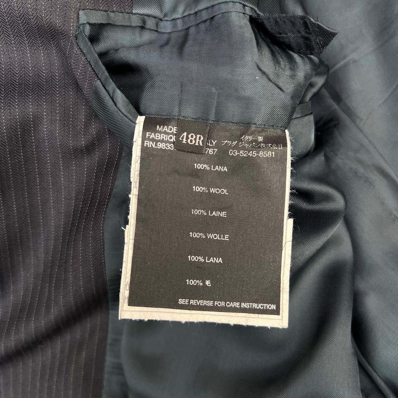 Prada Early 2000s Sleeve Tag Pinstripe Wool Menswear Set