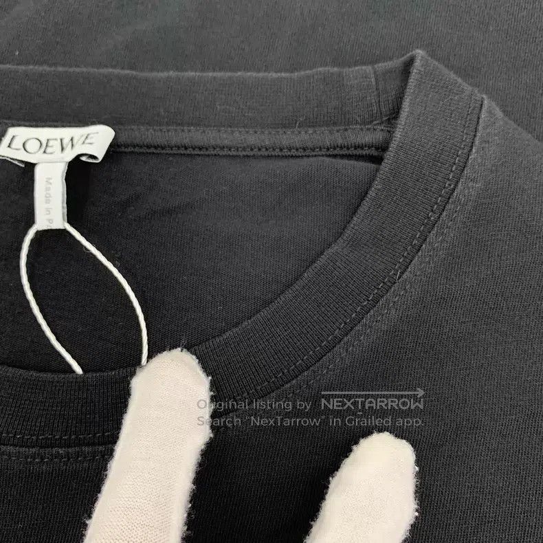 Loewe Loewe Black logo embroidery cotton round neck short-sleeve Size US L / EU 52-54 / 3 - 8 Thumbnail