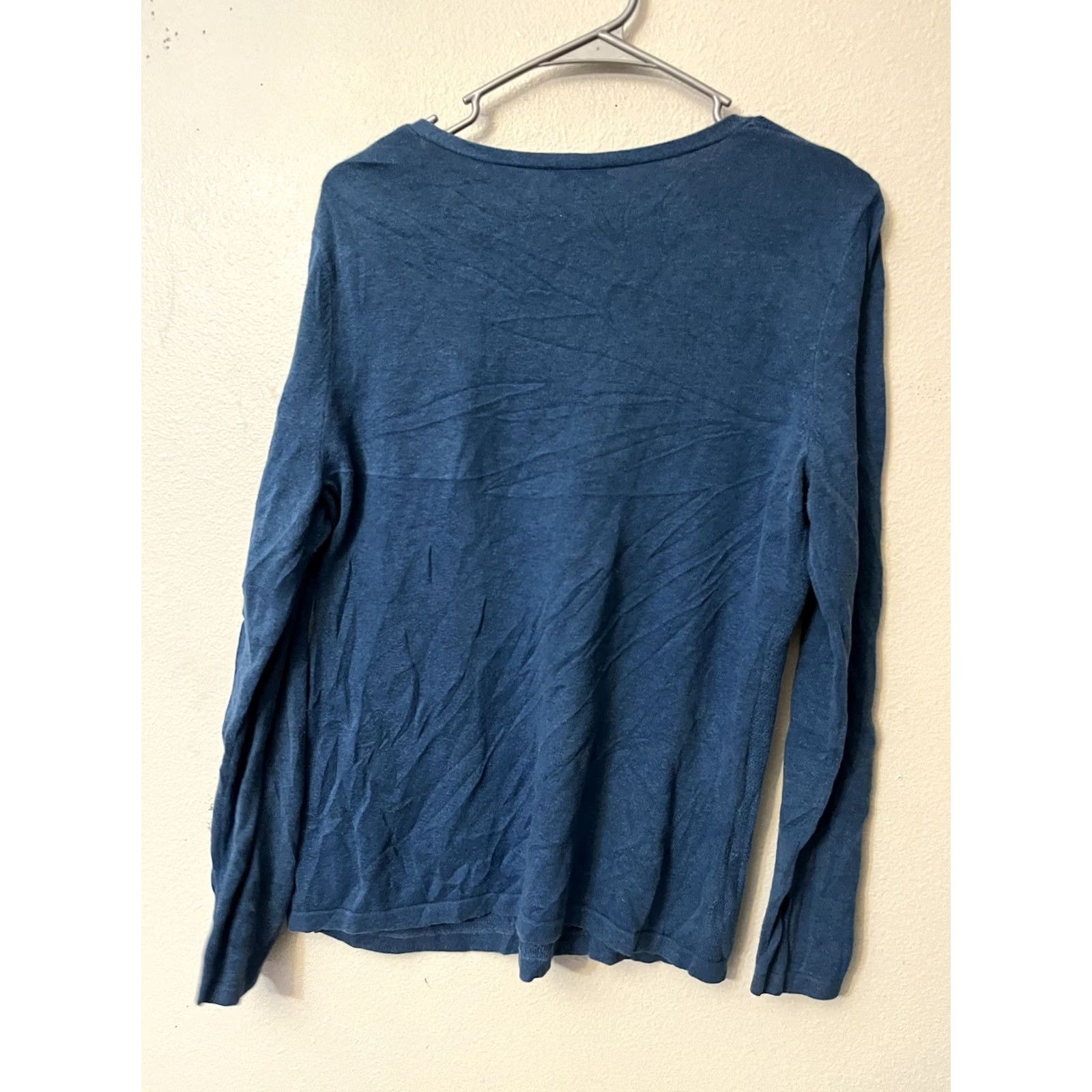 Talbots Talbots Sweater Medium Blue Cotton V Neck Pullover Long Sleeve Women's Size M / US 6-8 / IT 42-44 - 3 Thumbnail