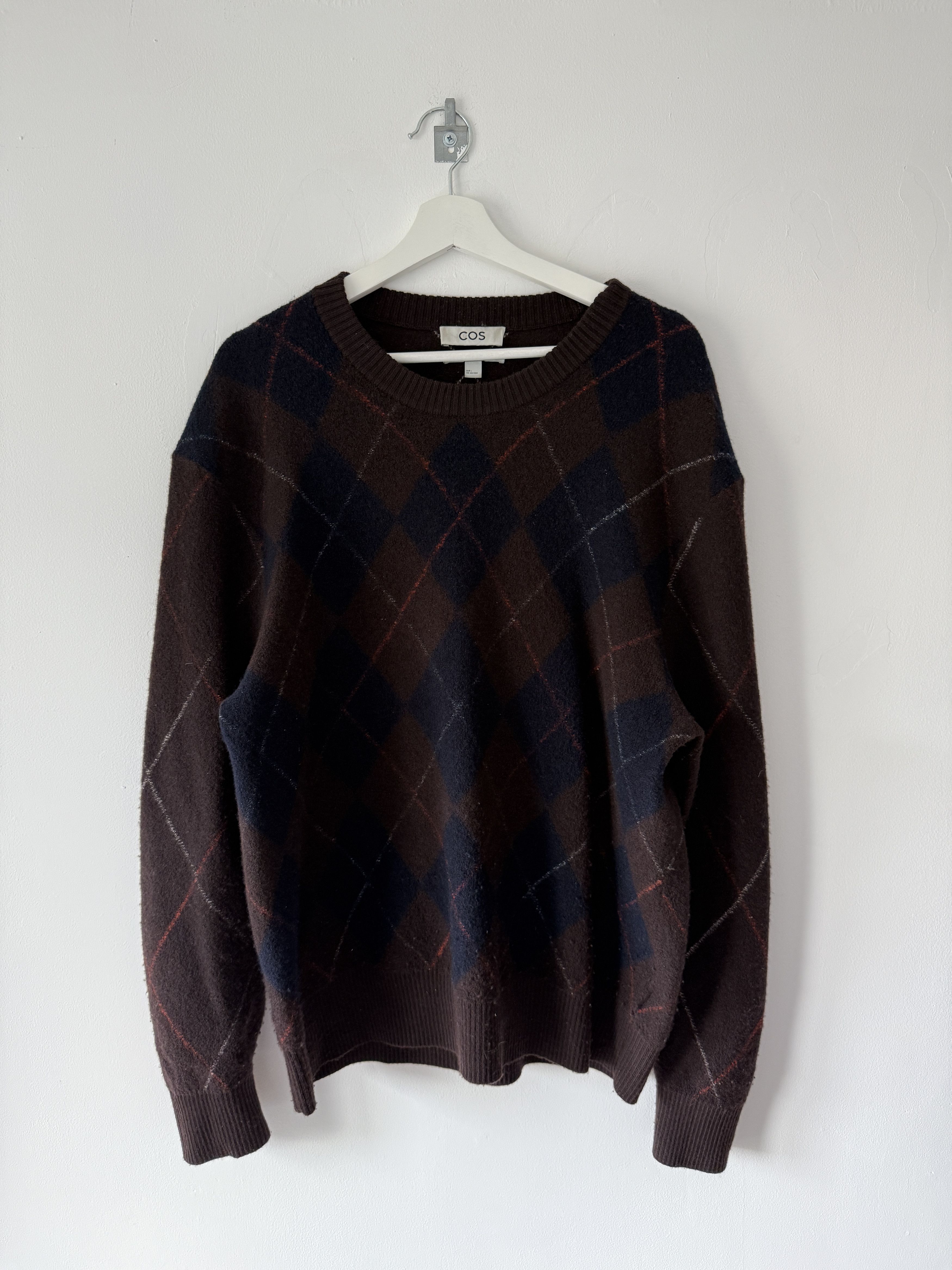 Cos COS Argyle Sweater Size US L / EU 52-54 / 3 - 1 Thumbnail