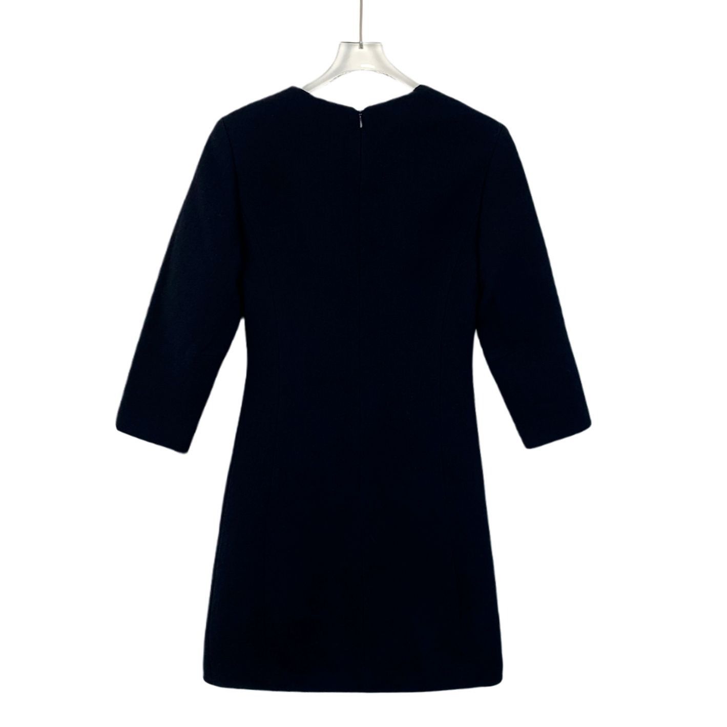 Dior Christian Dior Black Virgin Wool Round-Neck 3/4 Sleeve Dress Size XS / US 0-2 / IT 36-38 - 6 Thumbnail