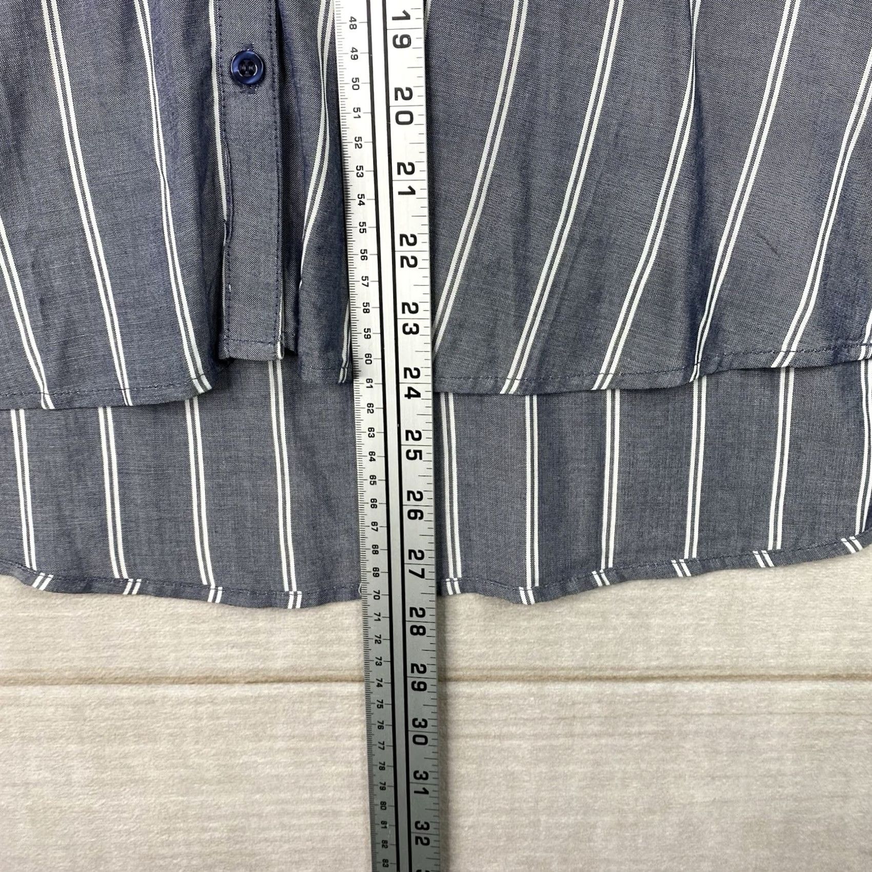 Vintage Sweet Wanderer Blouse Shirt XL Womens Blue Striped 3/4 Sleeve NWT Button Up Tie Neck Size XL / US 12-14 / IT 48-50 - 6 Thumbnail