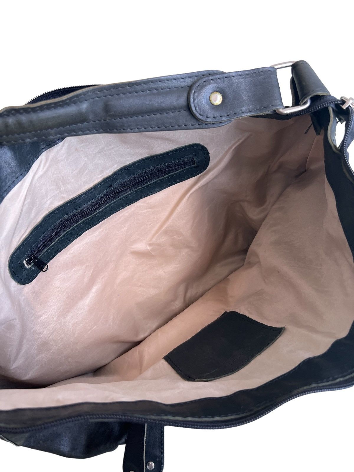 Genuine Leather 90s 🇮🇹 Made Genuine Lamb Leather Large Hobo Crossbody Bag Size ONE SIZE - 7 Thumbnail
