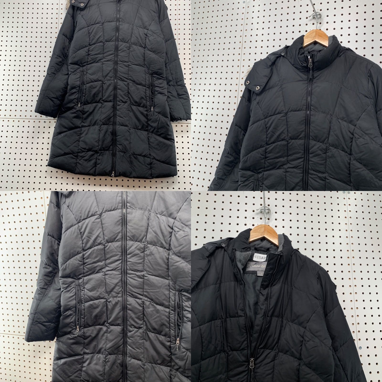 Eddie Bauer Eddie Bauer Quilted Down Puffer Coat Womens Medium Black Hooded Faux Fur Long Coat Size M / US 6-8 / IT 42-44 - 8 Thumbnail