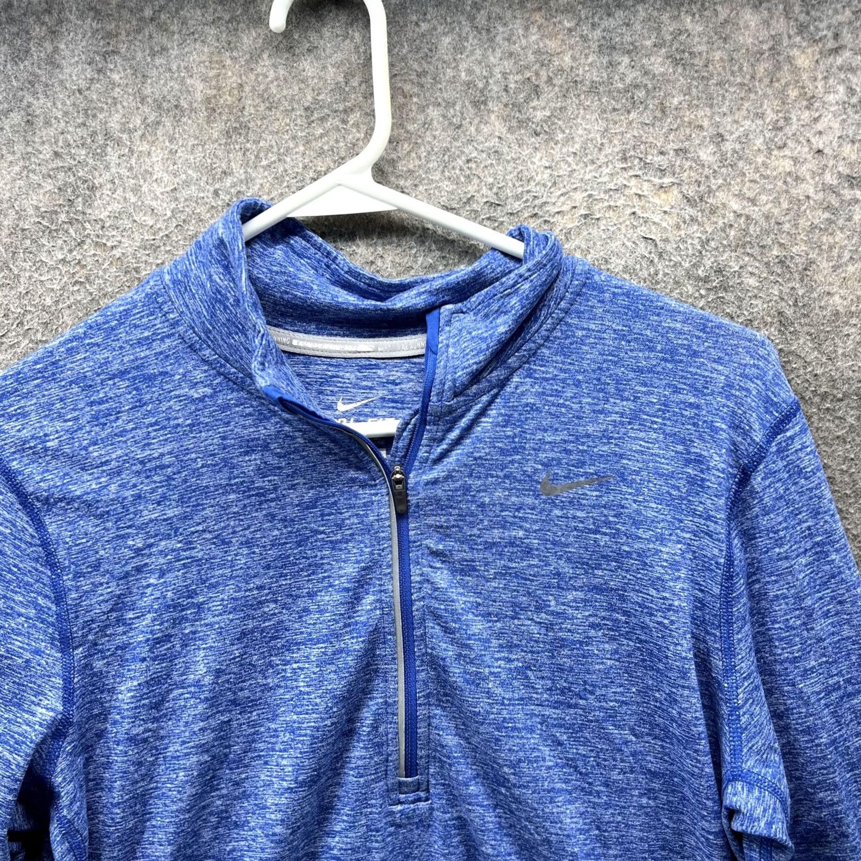 Nike Nike Dri-FIT Pullover Shirt Mens M Blue Quarter Zip Mock Neck Long Sleeve Running Shirt 685910-480 Size US M / EU 48-50 / 2 - 7 Thumbnail