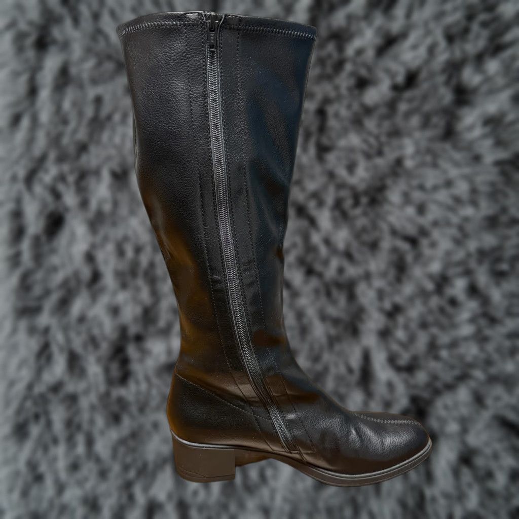 Vintage Cliffs Humber Riding Boots Womens 11M Black Knee High Zip Fall Winter Boots Size US 11 / IT 41 - 1 Thumbnail