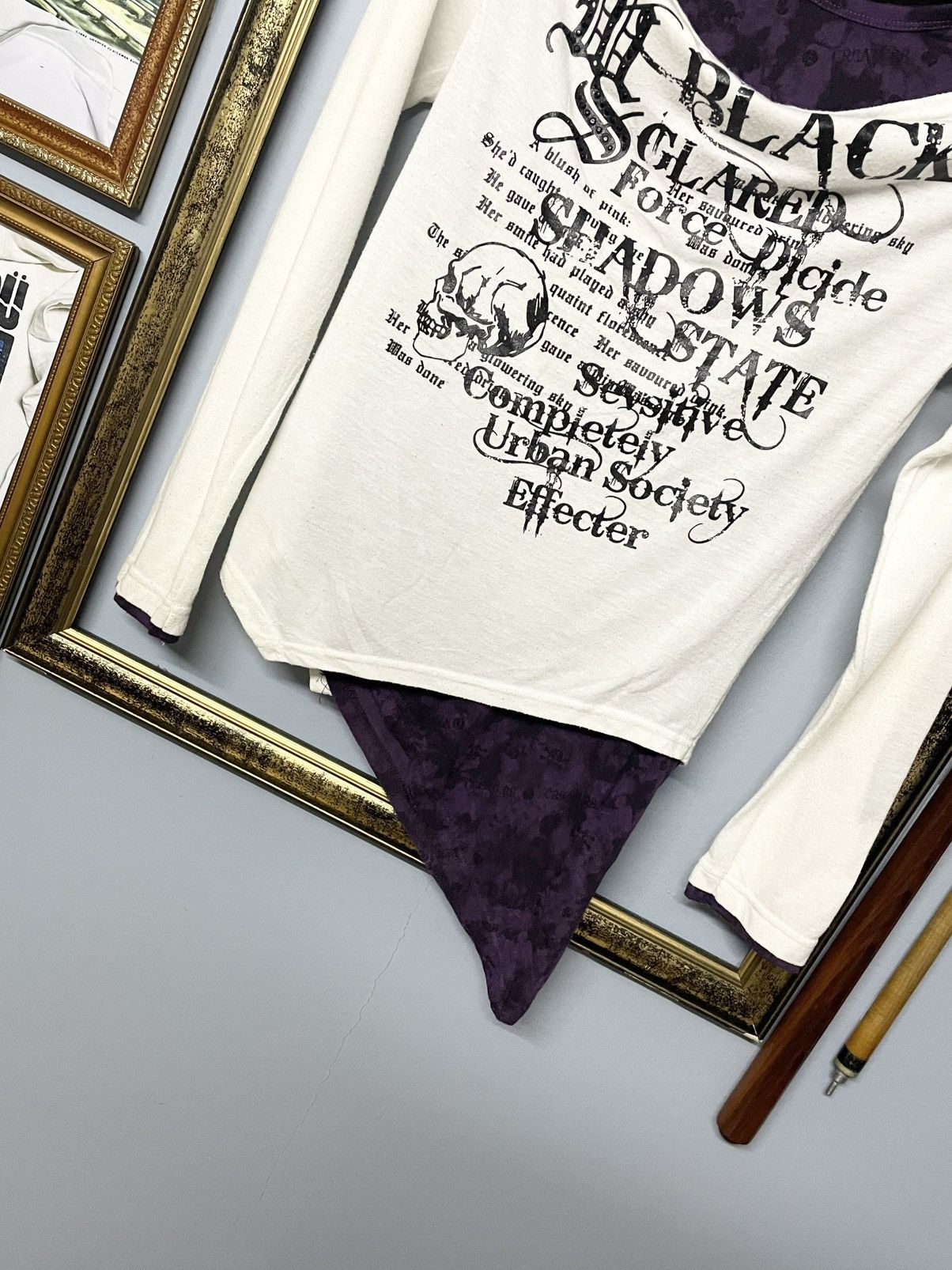 Designer Vintage Japan Designer Beaumere Black Shadow Skull Longsleve Size US S / EU 44-46 / 1 - 3 Thumbnail