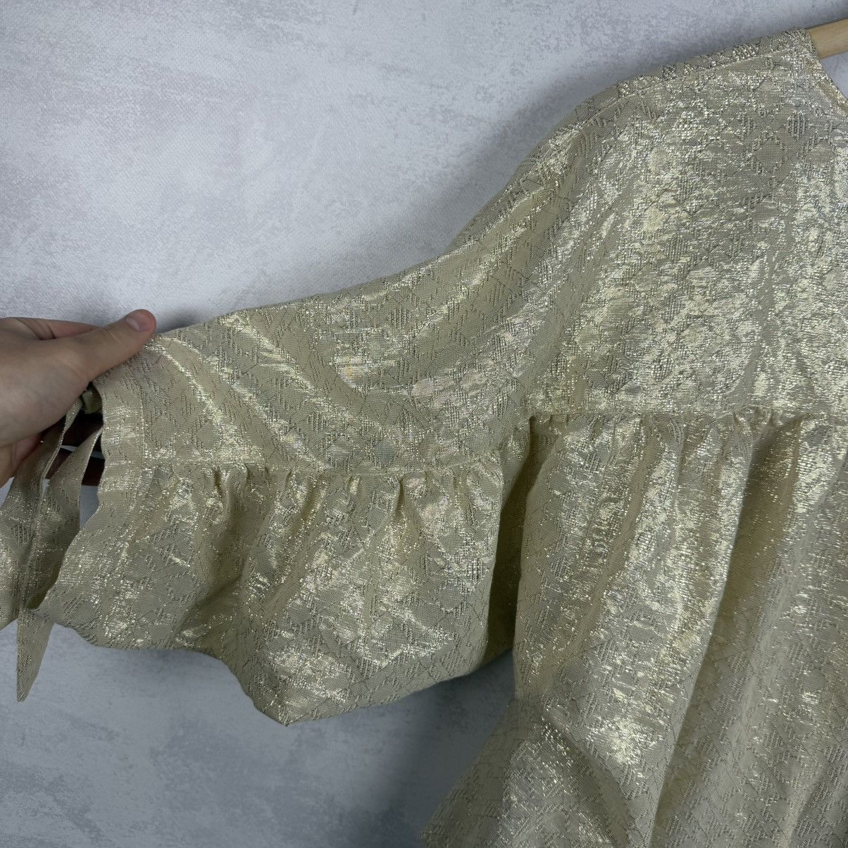 Sezane NWT Sezane Cristina Cotton Gold Metallic Ruched Blouse Size M / US 6-8 / IT 42-44 - 19 Thumbnail