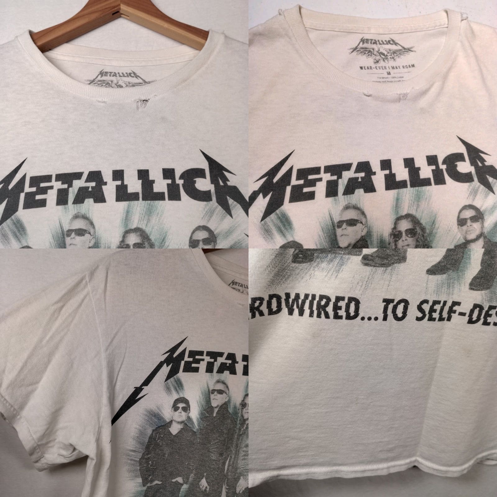 Vintage VINTAGE Metallica Shirt World Wired Tour 2017 Heavy Metal T-Shirt Mid White Mens M Distressed Graphic Crew Neck Short Sleeve Size US M / EU 48-50 / 2 - 8 Thumbnail