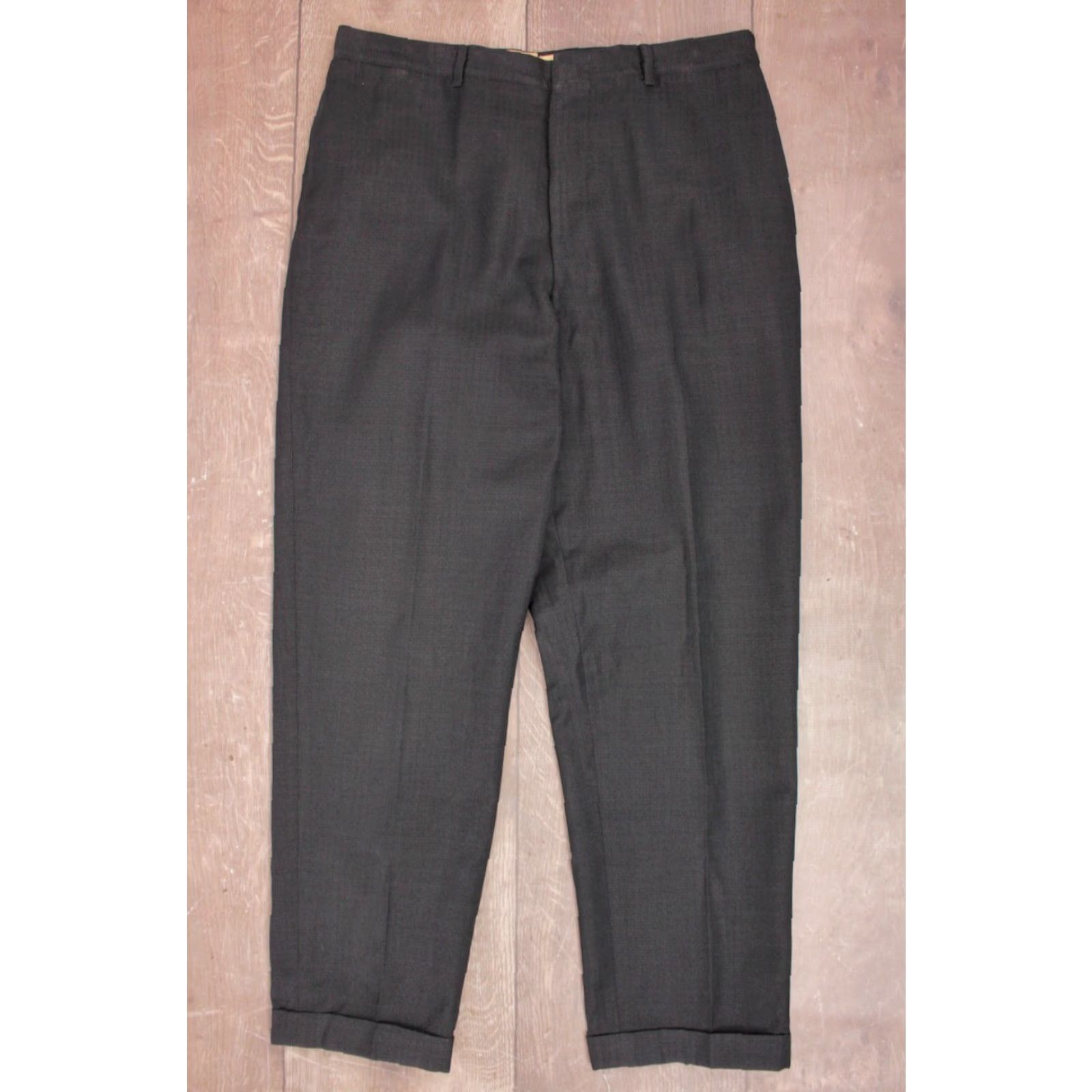 Vintage VINTAGE Mens VTG 50s 2 PC Navy Blue / Grey 3 Button Suit Sz M 1950s Drop Loop Pants Size 40R - 7 Thumbnail